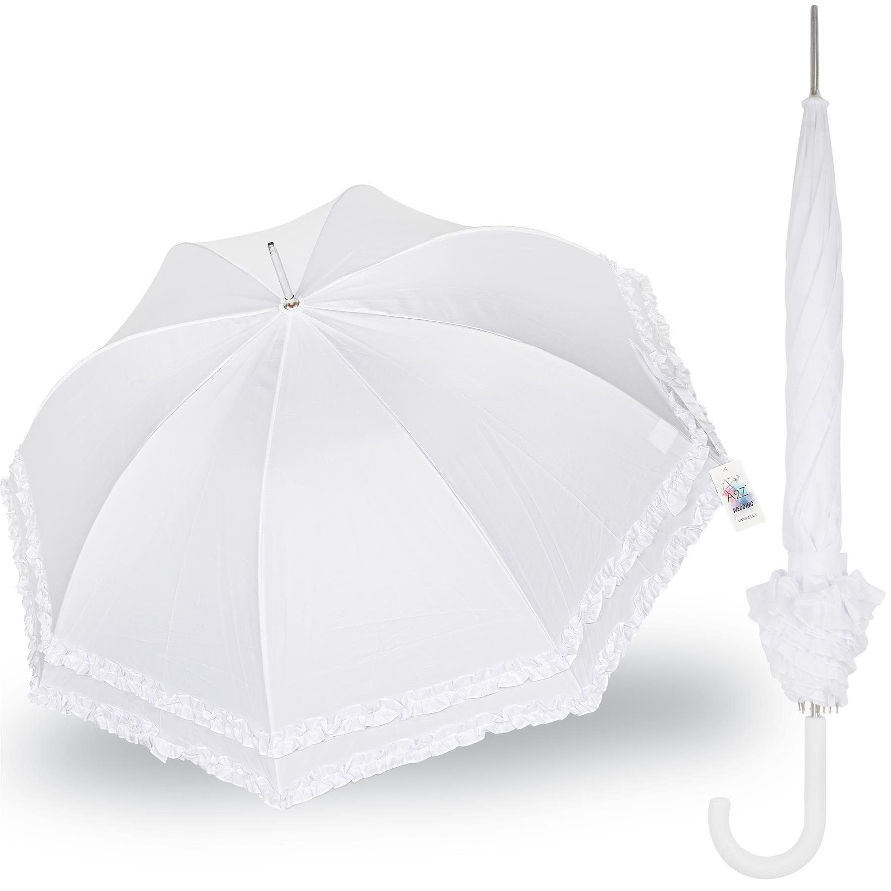 A2Z Damen Braut Regenschirm Hochzeit Brolly Doppel Rüschen Spitze Walking Kuppel Baldachin - Bild 7 von 24