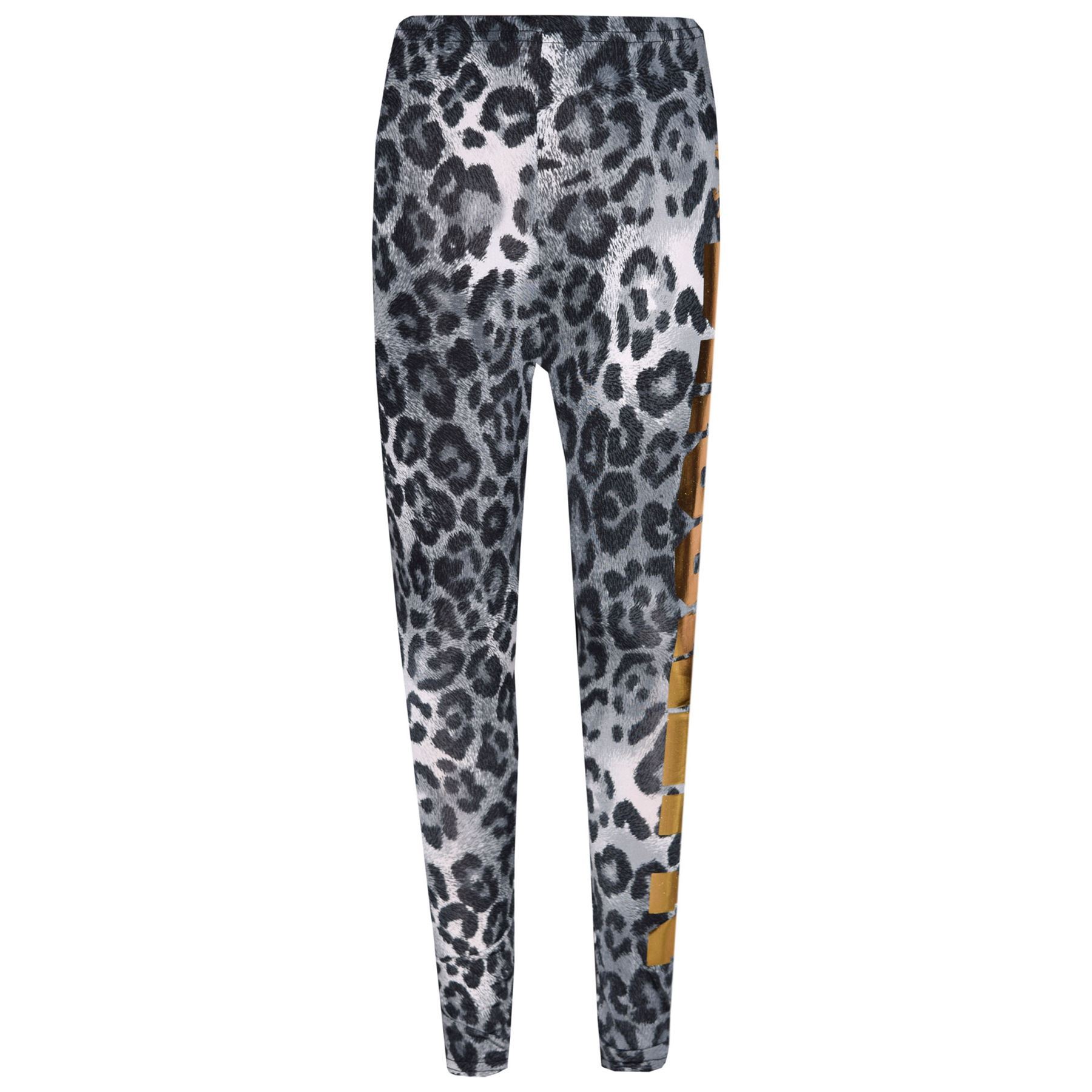 Girls Tops Kids Brooklyn 76 Leopard Print Hooded Crop Top Legging Loungewear Set - Picture 12 of 16