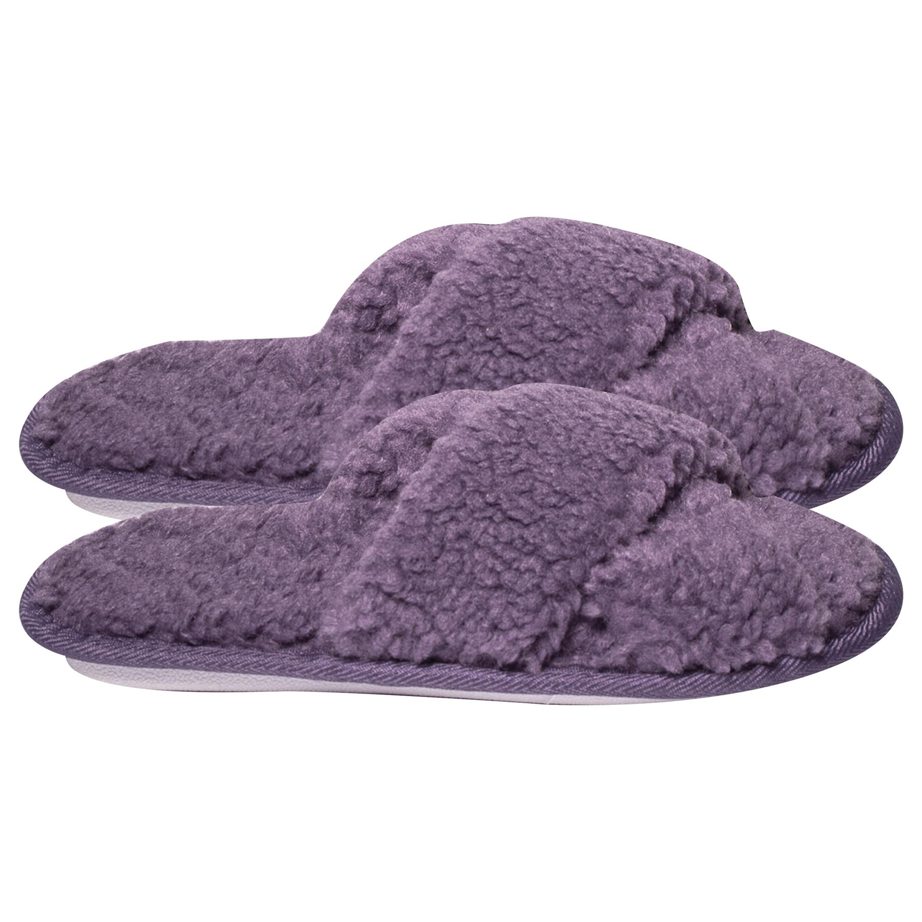 A2Z Women Mule Slippers Crossover Cozy Fur Memory Foam Fluffy Comfortable Slider - Picture 3 of 5