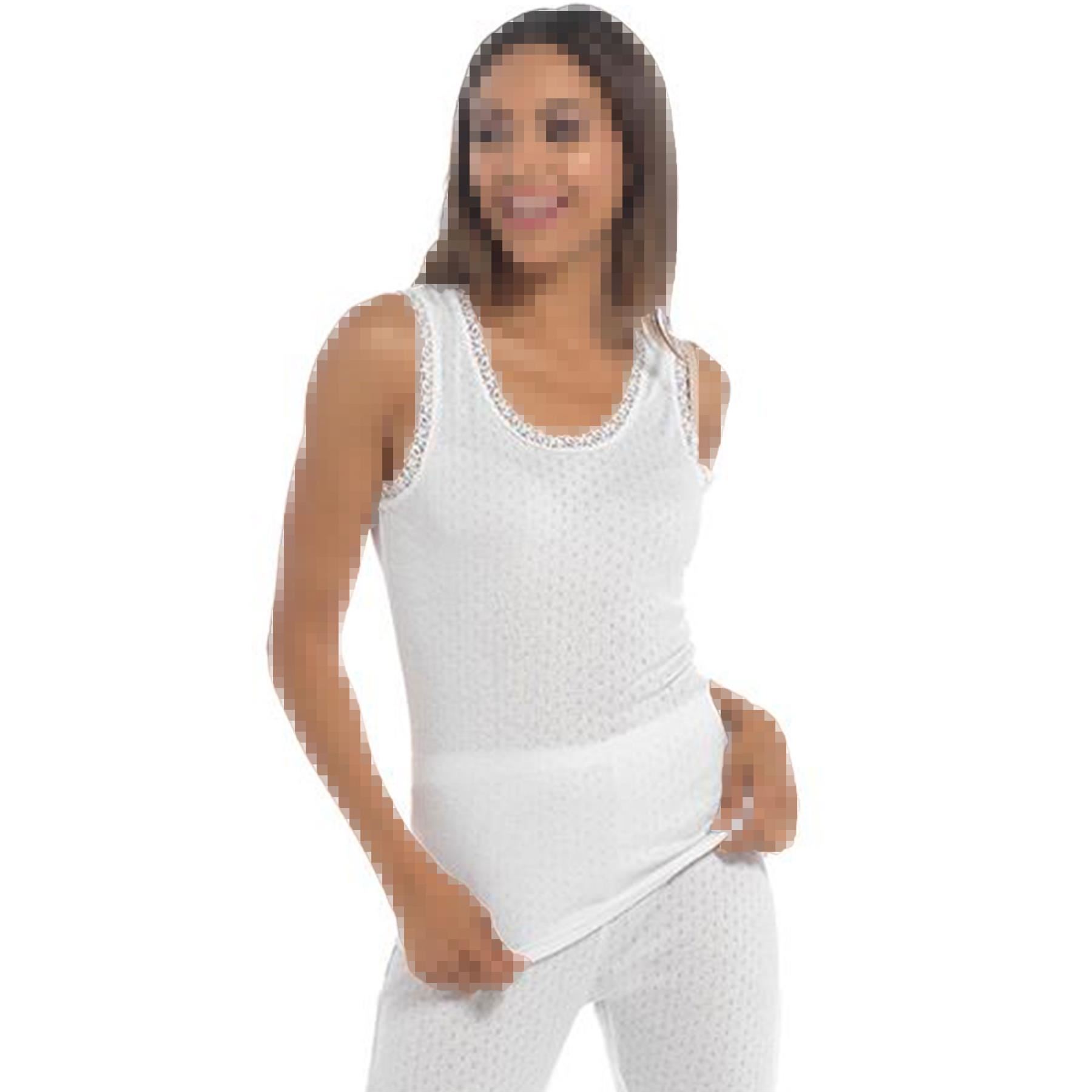 A2Z Ladies Pointelle Thermal Vests Sleeveless Vest Top 0.75 Tog Warmer T Shirt - Picture 2 of 7