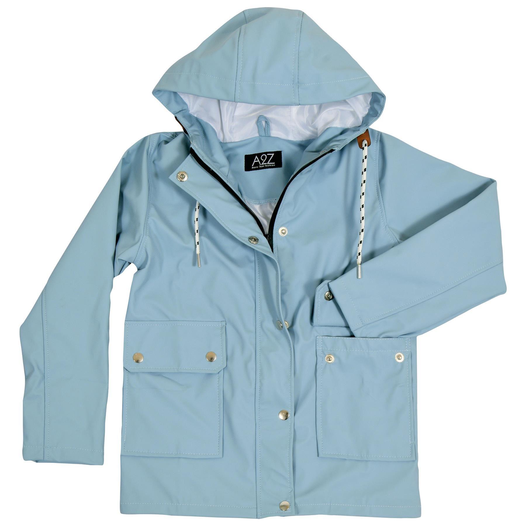 Mens Ladies Zipped Pockets Jacket Dusty Blue Puffer Jacket Long Sleeves Coat - Picture 5 of 9