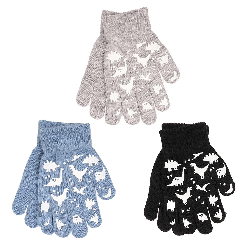 Boys 3 Pack Gloves Winter Warm Thermal Magic Mitten One Size Fit Stretchy Gloves - Picture 6 of 17