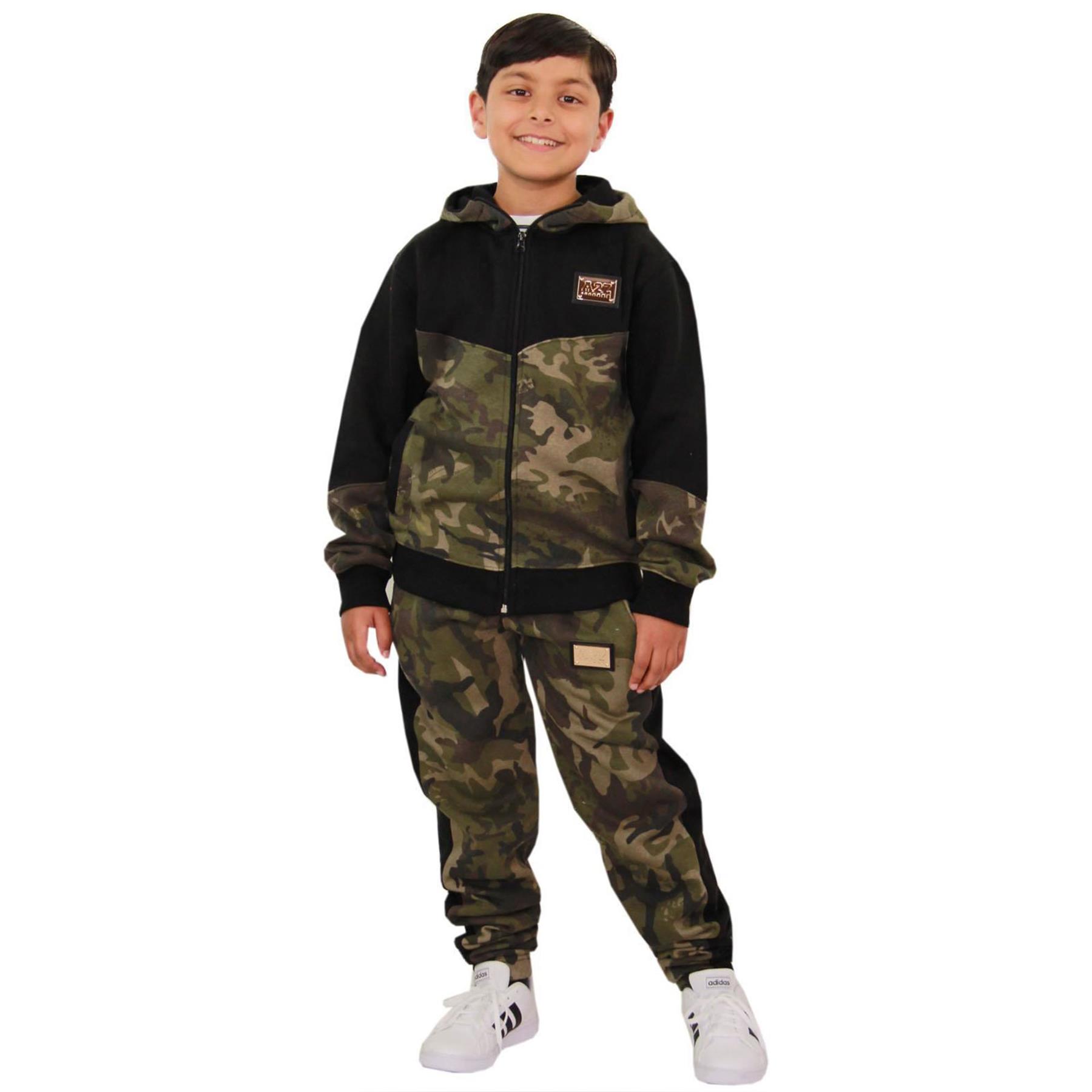 Boys Girls Tracksuit Fleece Hoodie Top Joggers Bottom Suit Set Age 2-13 years - Picture 32 of 56