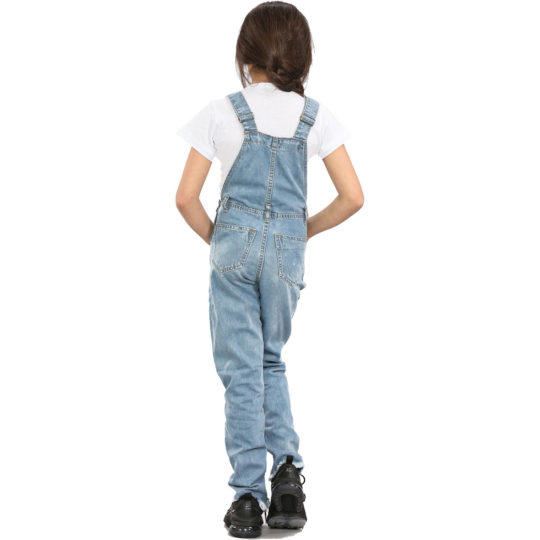 full length denim dungarees