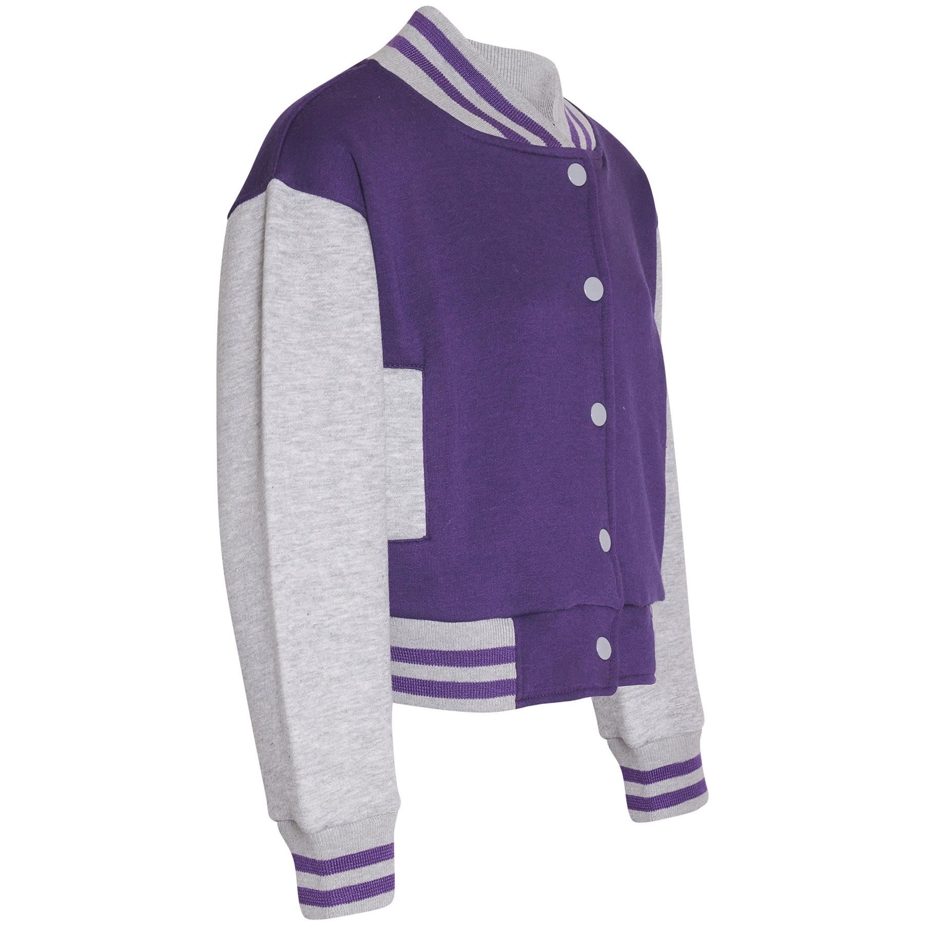 Kids B.B Plain Jacket Varsity Style Long Sleeve Coat Girls Boys Age 2-13 Years - Picture 72 of 106