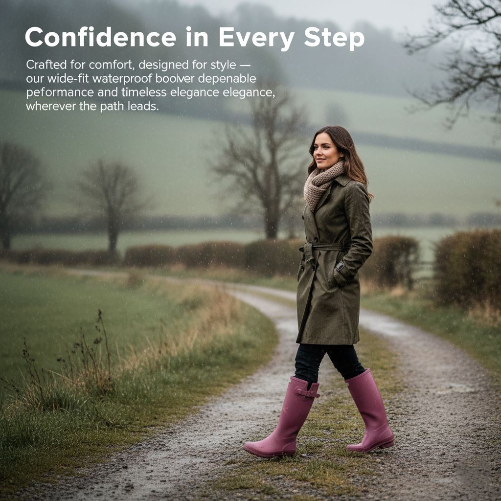 Botas Wellington de tacón ajustadas impermeables con hebilla ajustable para dama - Imagen 15 de 19