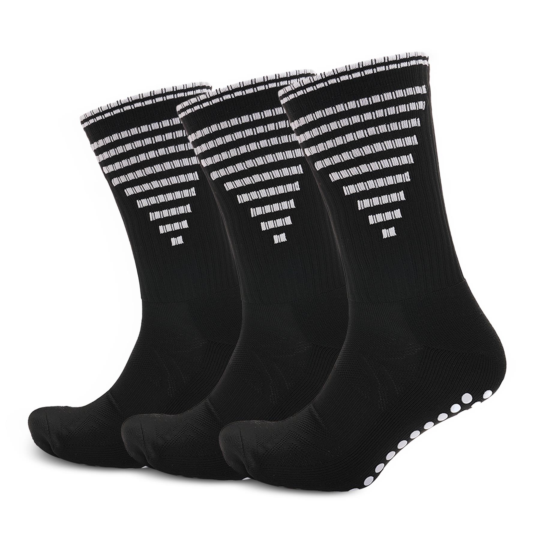 A2Z 3 Pack Mens Football Grip Socks Breathable Anti Slip Terry