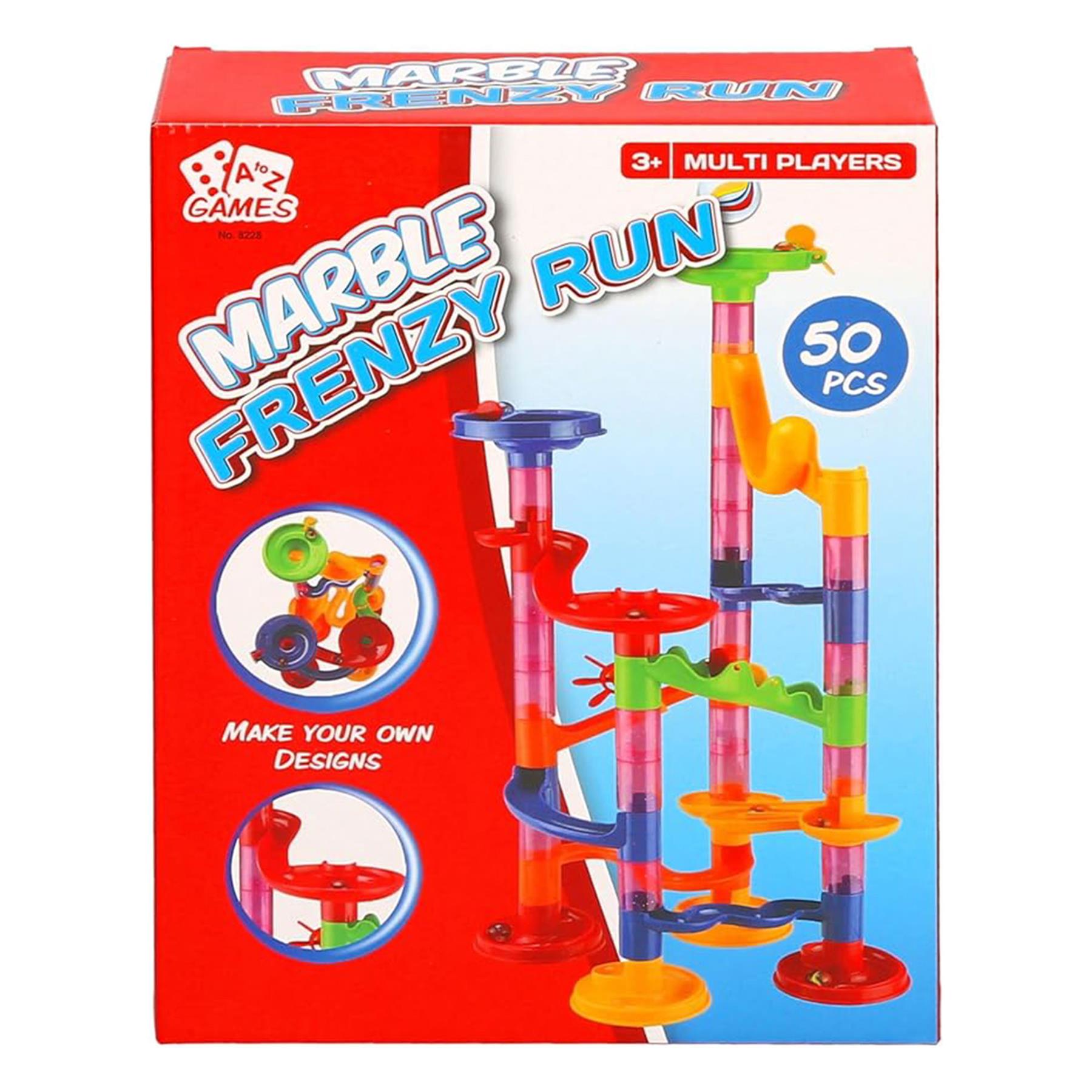 A2Z 4 Kids 50pc Marble Run Toy Set STEM DIY Track Building Activity Game Age 3+