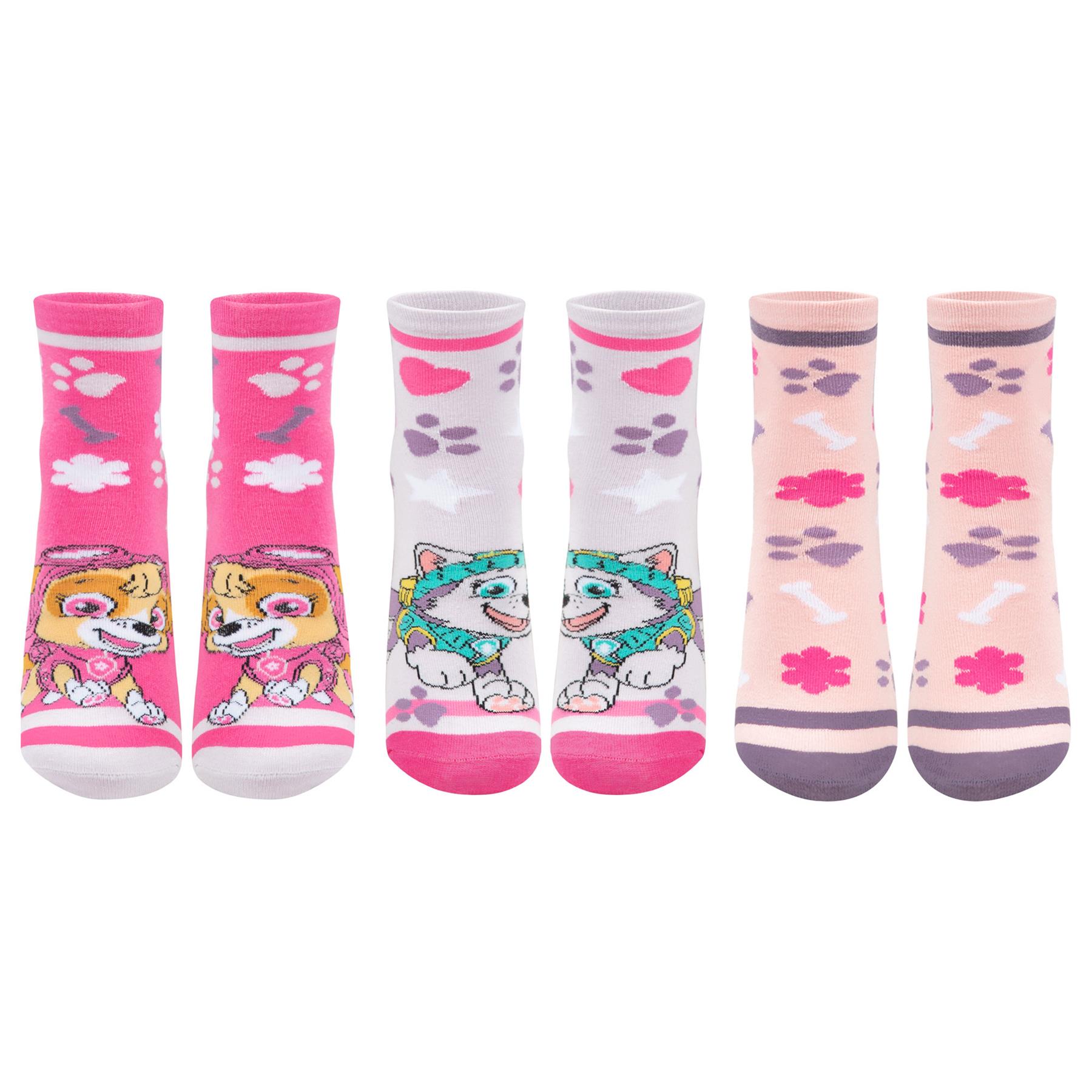 Kids Girls Socks Pack Of 3 Paw Patrol Ankle Socks Officially Licensed Soft Sock - Picture 2 of 5