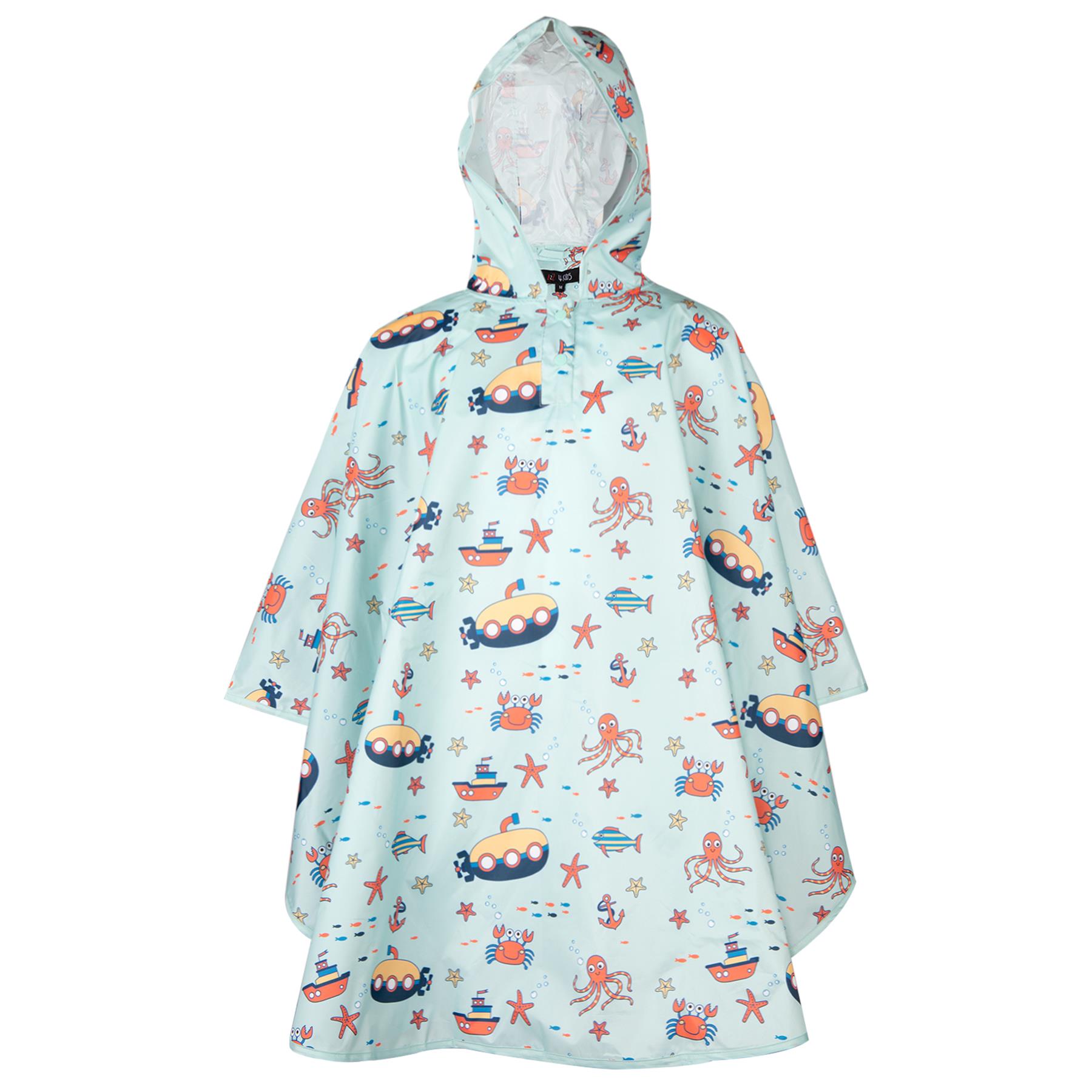 Kids Raincoat Kids Boys Girls PVC Hooded Raincoat Rain Poncho Age