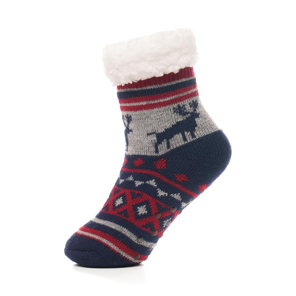 A2Z 4 Kids Boys Christmas Fluffy Sherpa Fleece Lined Non Slip Gripper Xmas Socks - Picture 6 of 8