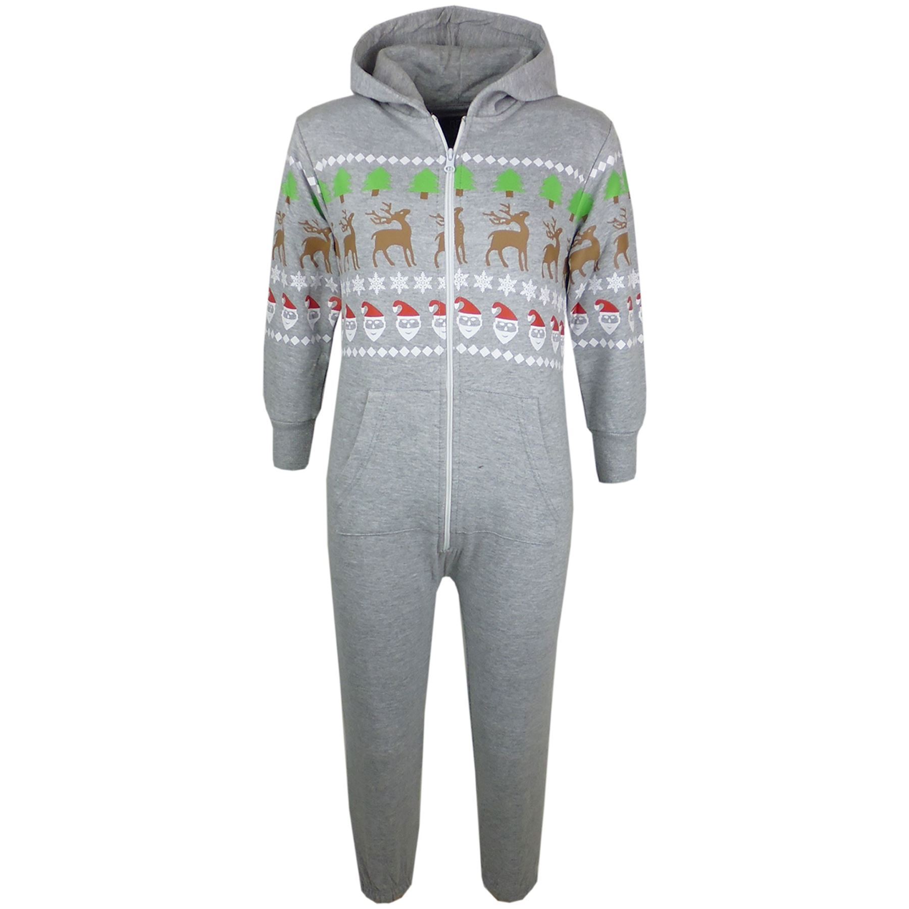 Kids Girls Boys Novelty Christmas Santa Reindeer A2Z Onesie One Piece Jumpsuit - Picture 7 of 58