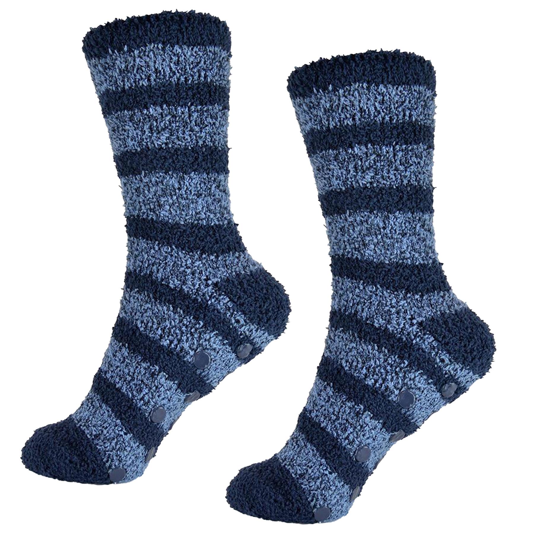 A2Z Mens 2 Pack Slipper Sock With Gripper Durable Thick Socks UK Shoe Size 7-11 - Picture 8 of 9