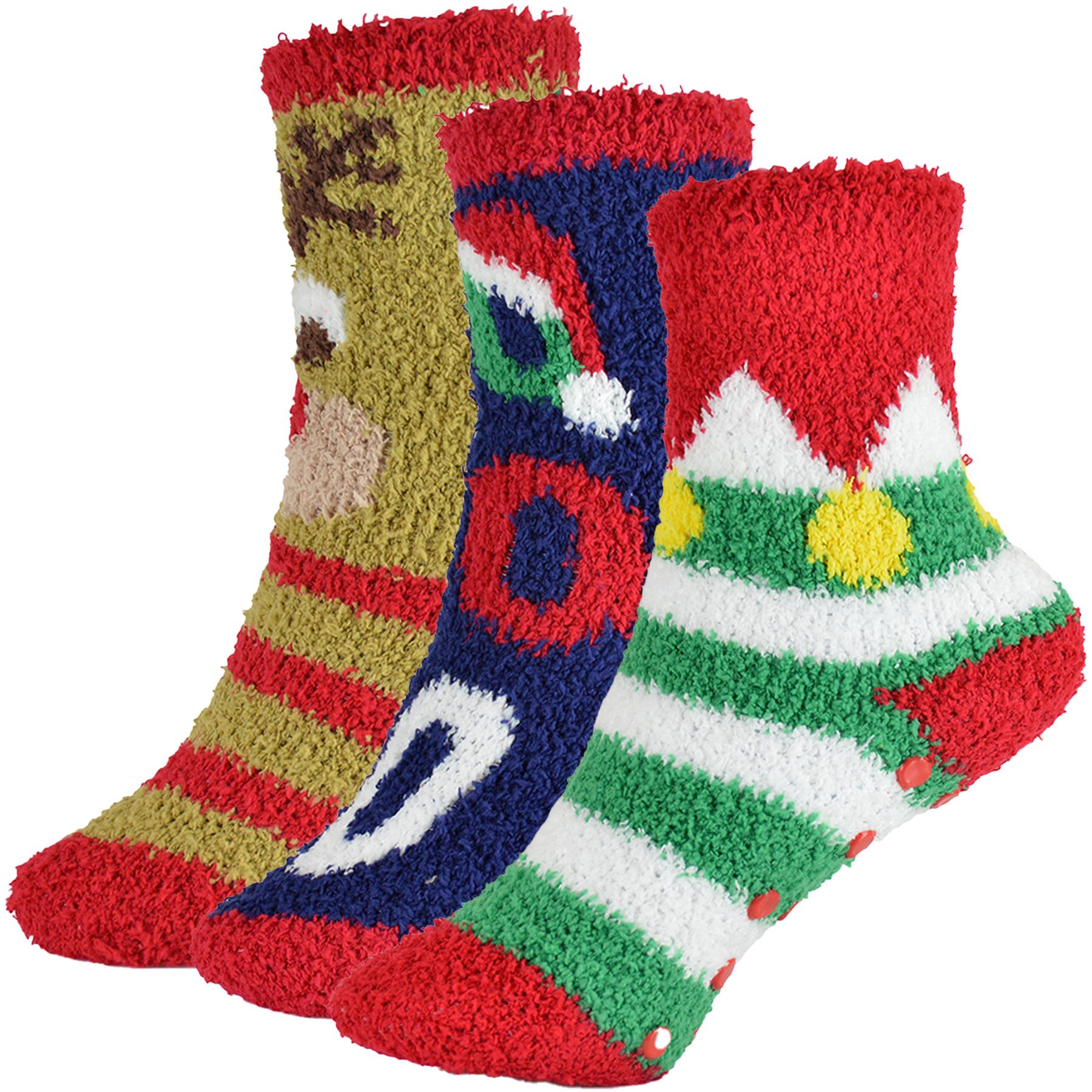 A2Z 4 Kids Girls Boys Socks 3 Pack Novelty Xmas Stylish Winter Warm Cozy Socks - Picture 5 of 5