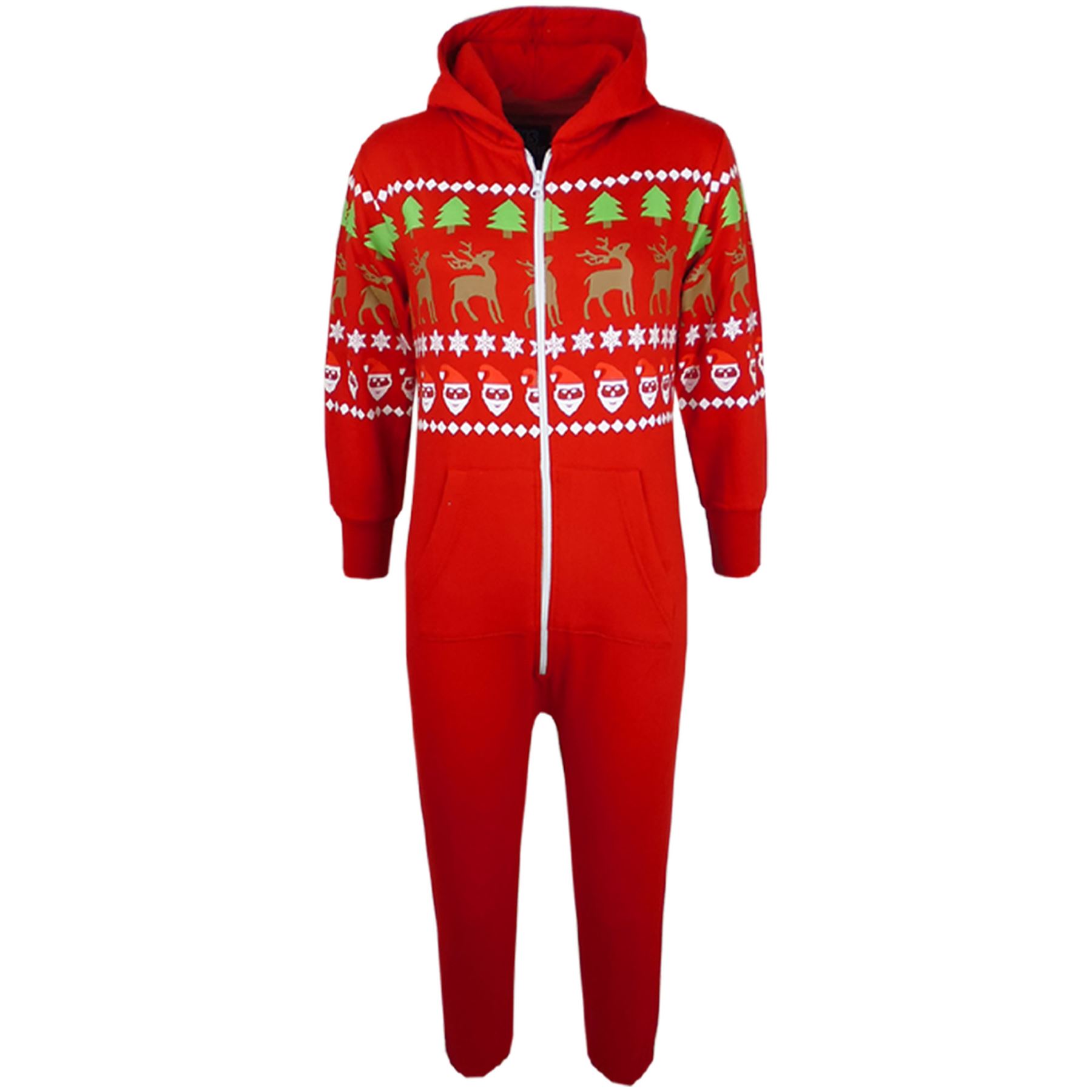 Kids Girls Boys Novelty Christmas Santa Reindeer A2Z Onesie One Piece Jumpsuit - Picture 30 of 58