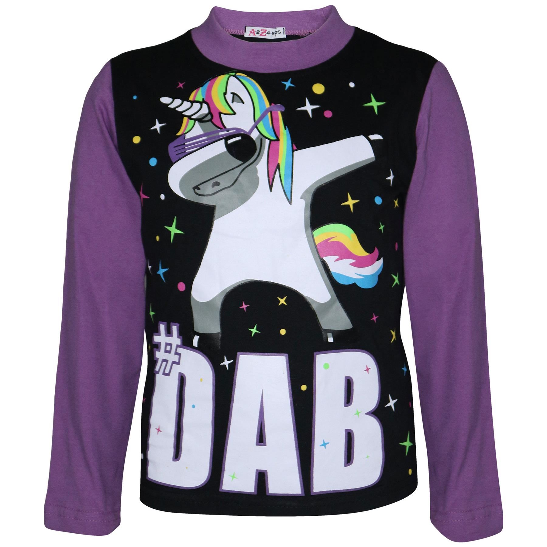 Niños Niñas frotamiento Unicornio #Dab Rosa Hilo Dental Pijamas Loungewear Ropa de dormir Pijama 5-13