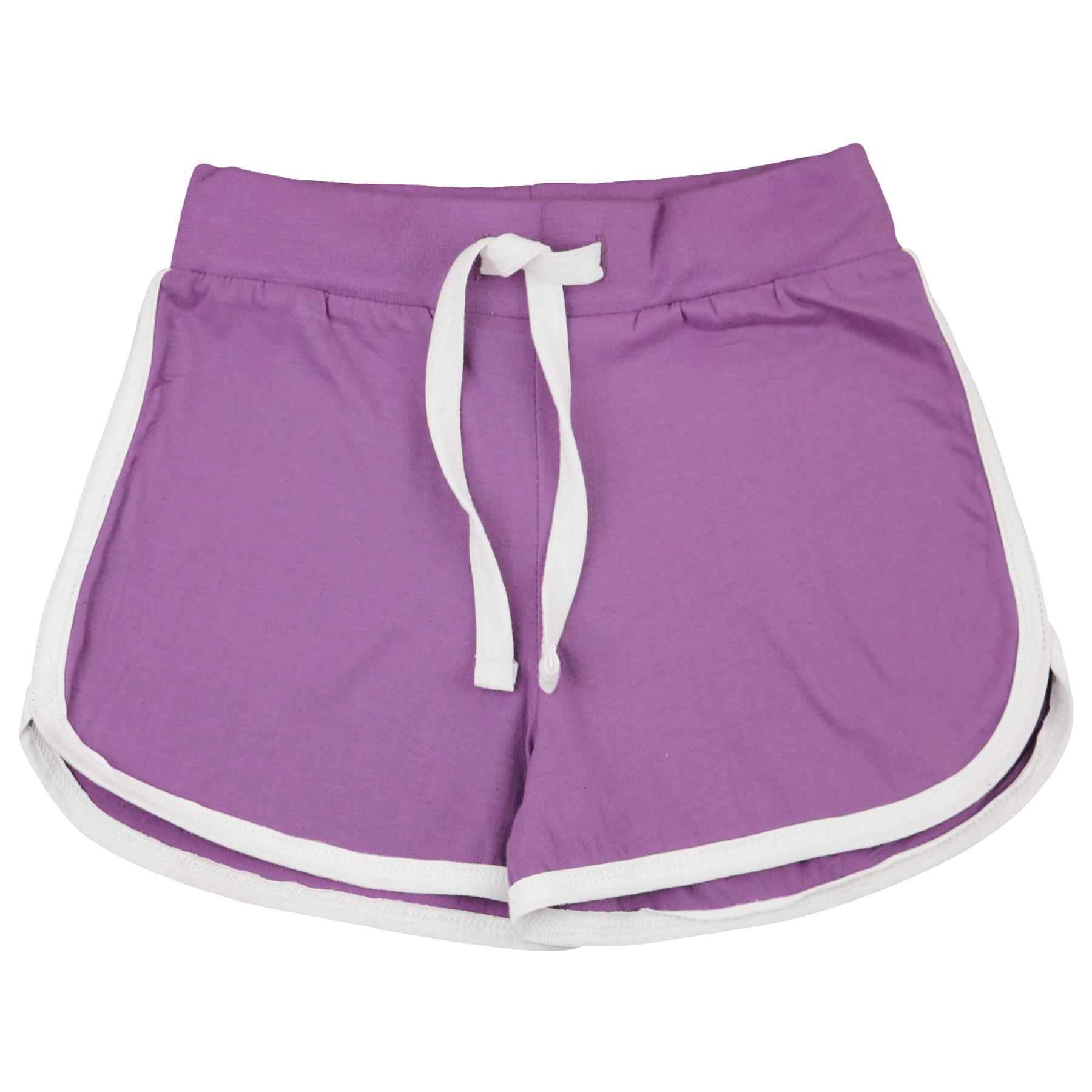 Girls 100% Cotton Gym Shorts - Black & Neon Pink Summer Hot Pants By A2Z 4 Kids®