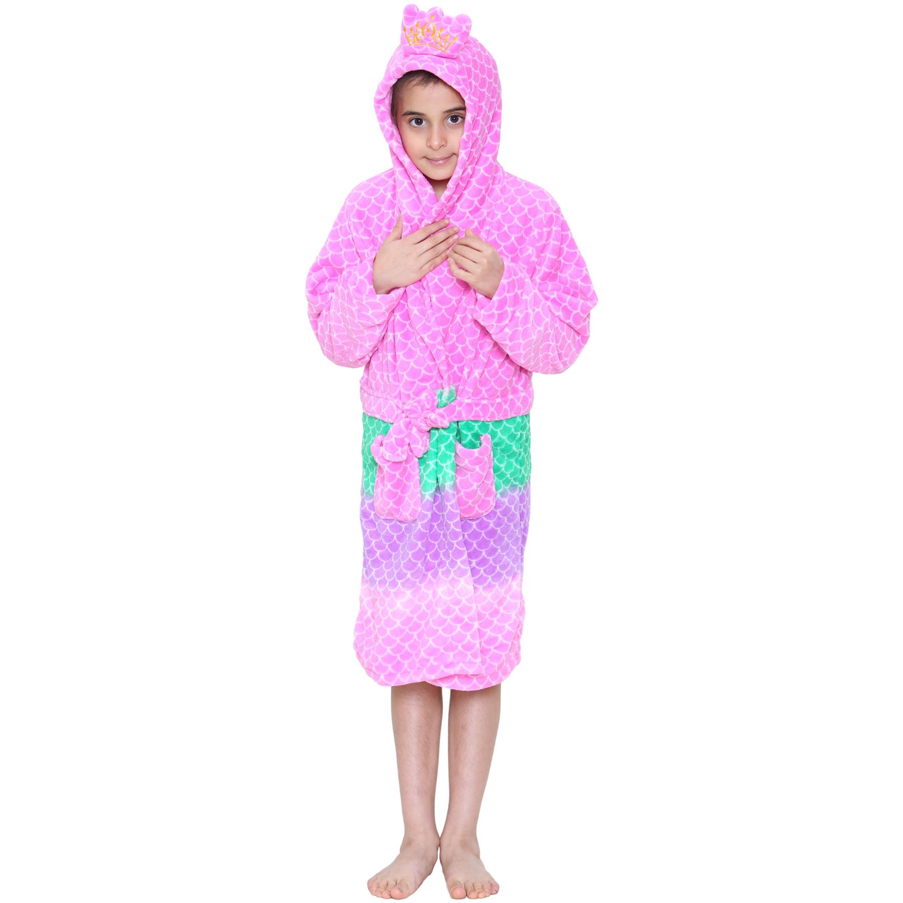 A2Z 4 Kids Super Soft 3D Mermaid Animal Hooded Bathrobe Dressing Gown
