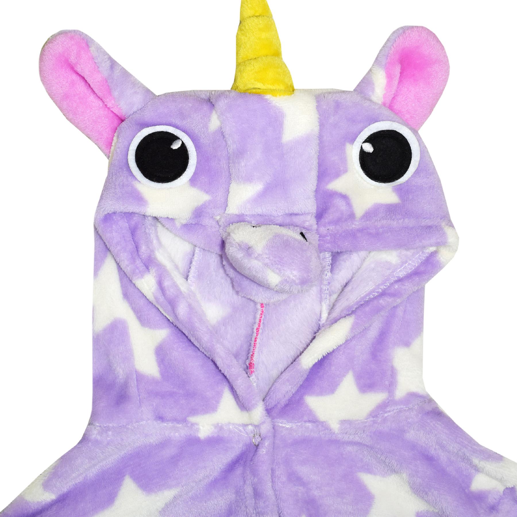 A2Z 4 Kids Super Soft 3D Animal Detail Dressing Gown Nightwear Hooded Robe 2-1 - Picture 55 of 154