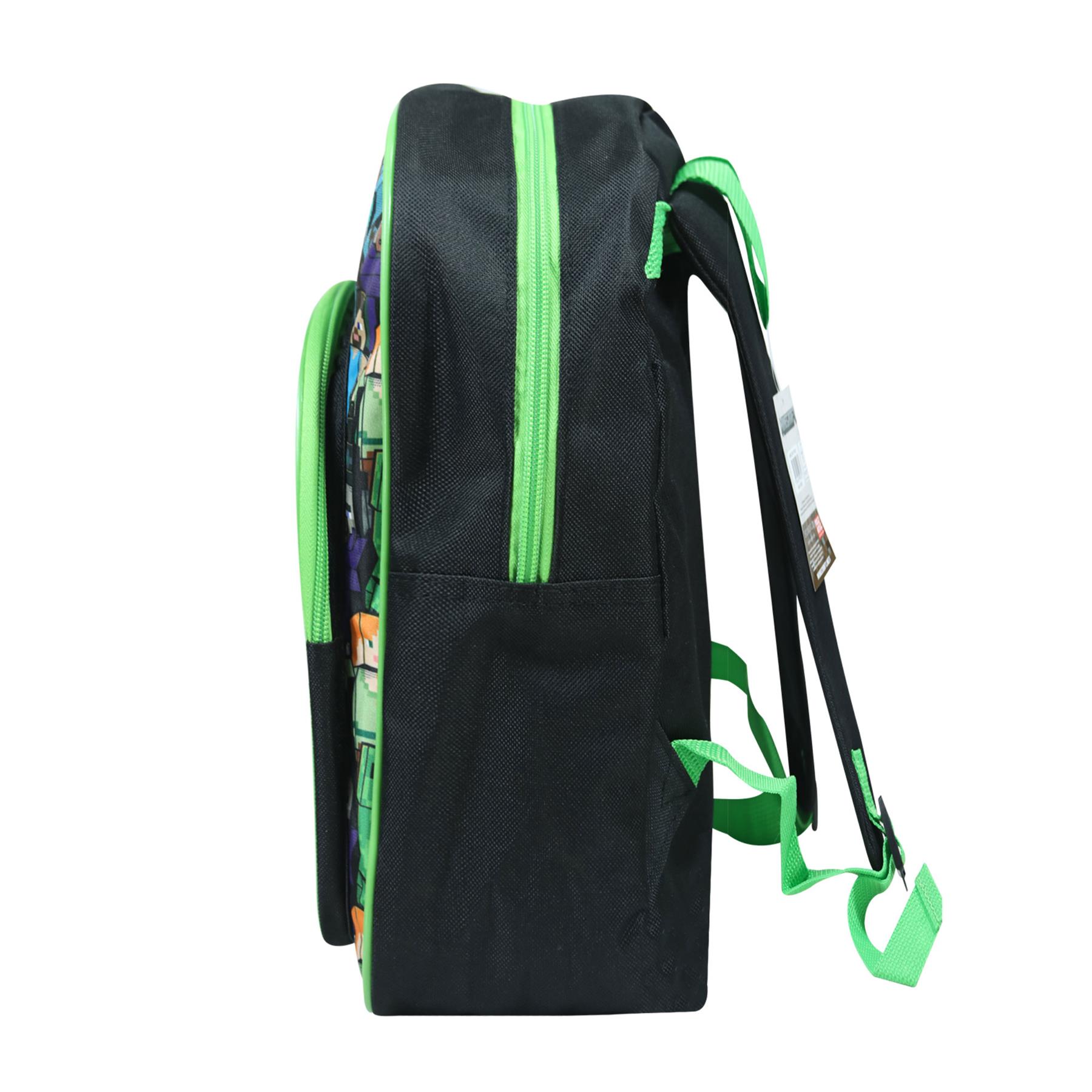 Minecraft 3 Pezzi Set Scuola per Bambini Licenza Ufficiale Zaino Pranzo Borsa - Foto 6 di 7