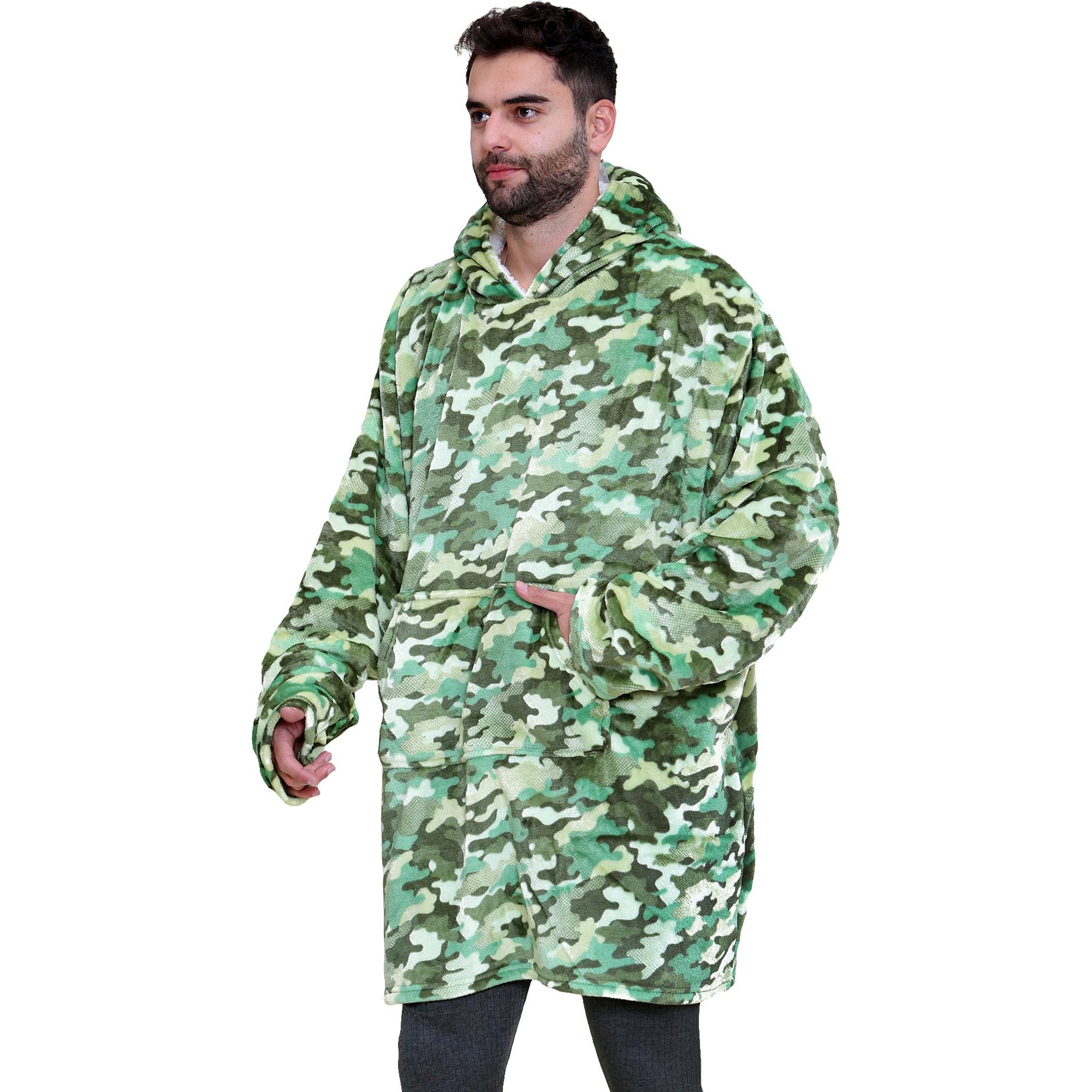 Unisex Hombres Damas Sudadera con Capucha de Gran Tamaño Animal Acurrucarse Manta Súper Suave Cálida Vellón - Imagen 28 de 104