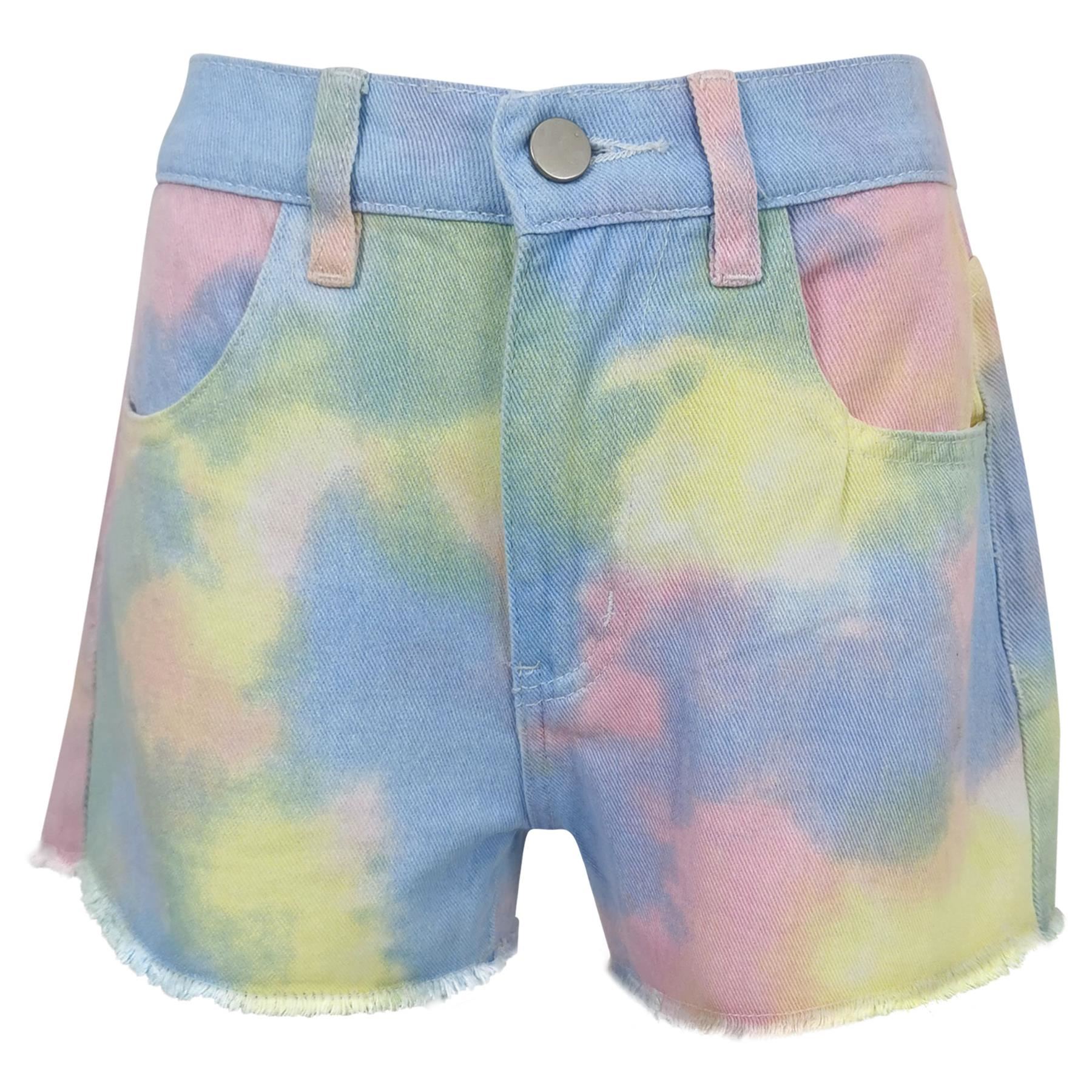 Girls Rainbow Colourful Pastel Tie Dye 