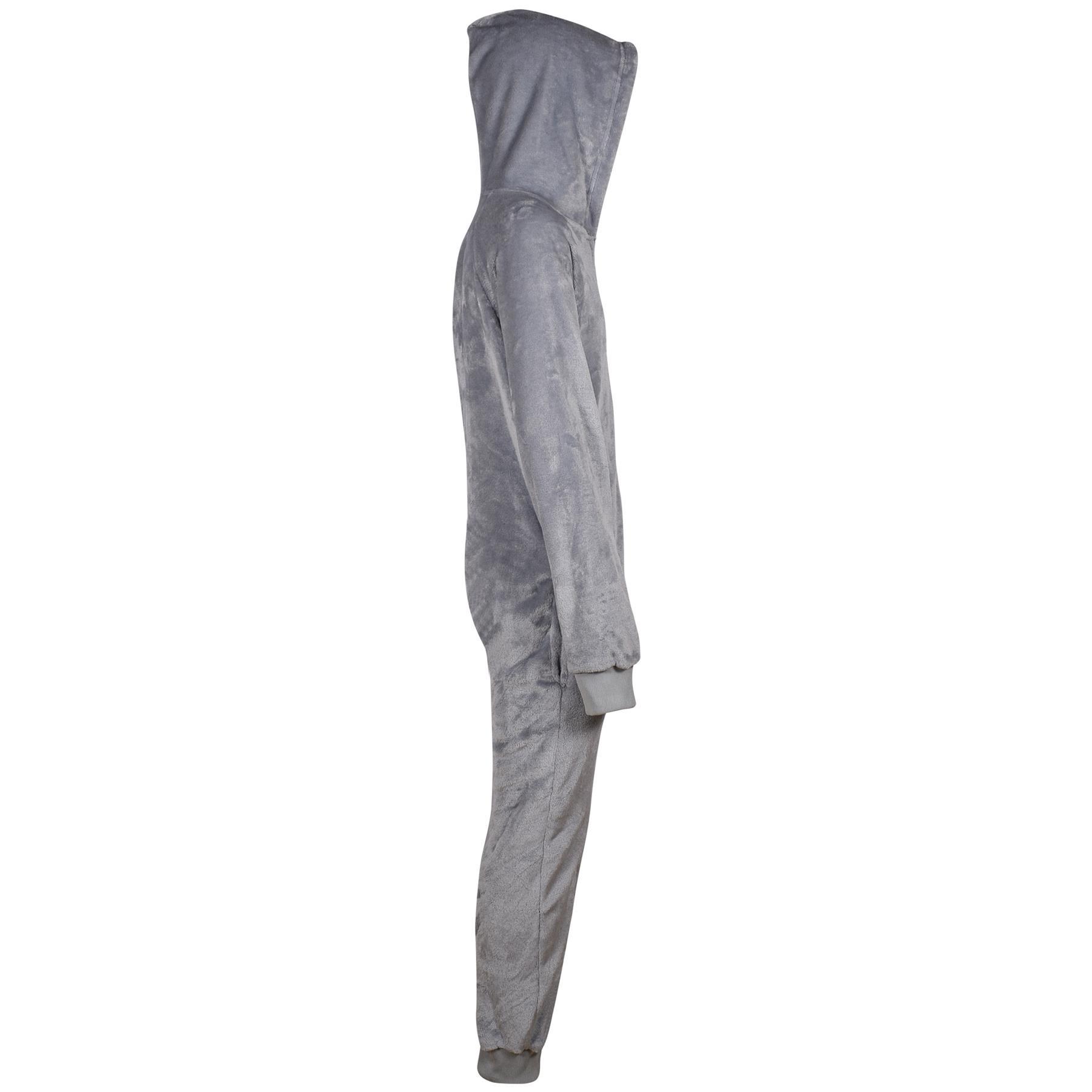 Kids Girls Boys Plain Fleece A2Z Onesie One Piece Hooded All In One Jumpsuit - Picture 14 of 27