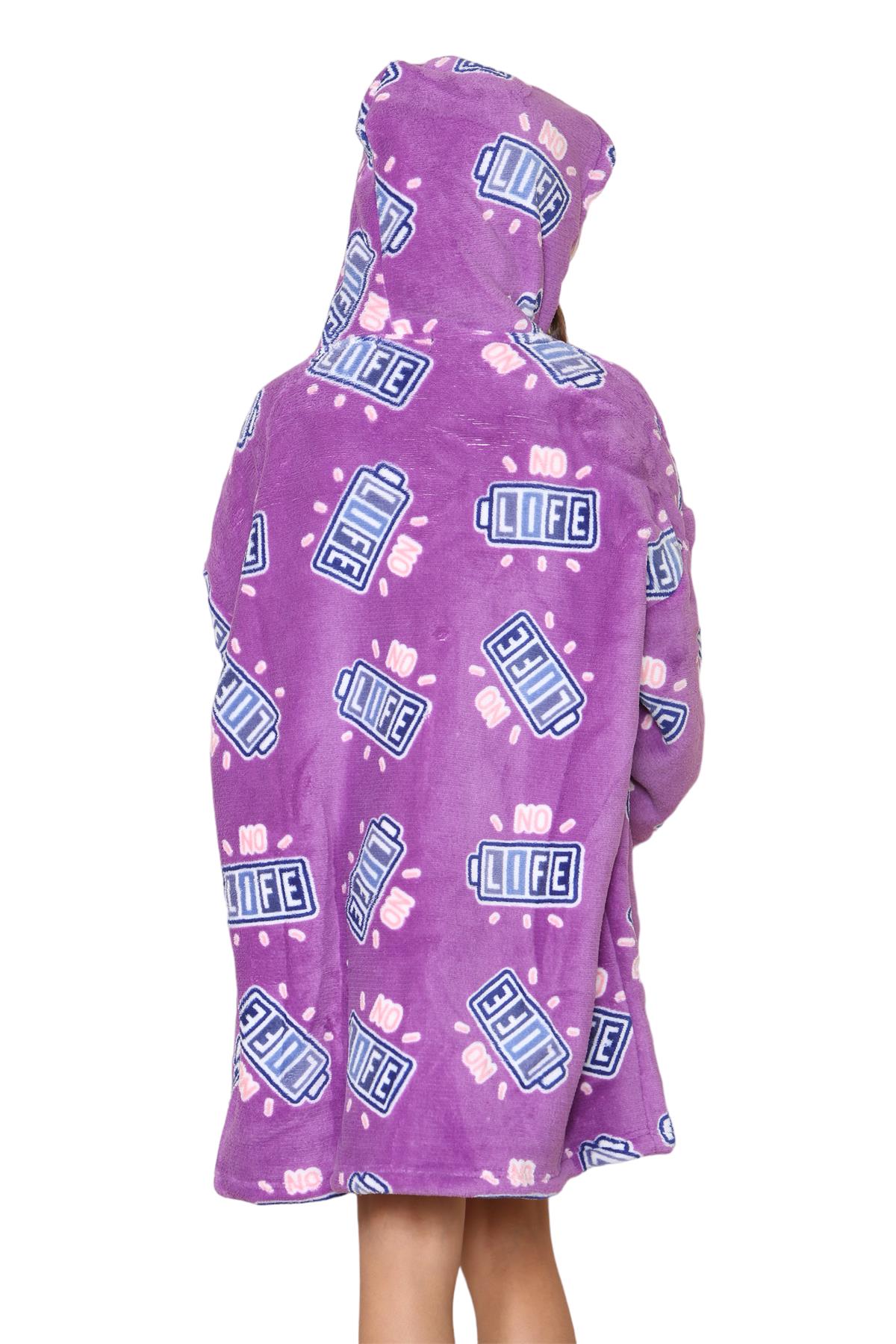 Kinder Mädchen Jungen Ultra Soft Oversized Hoodie Kuschel Plüsch Sherpa Fleece Futter - Bild 33 von 63