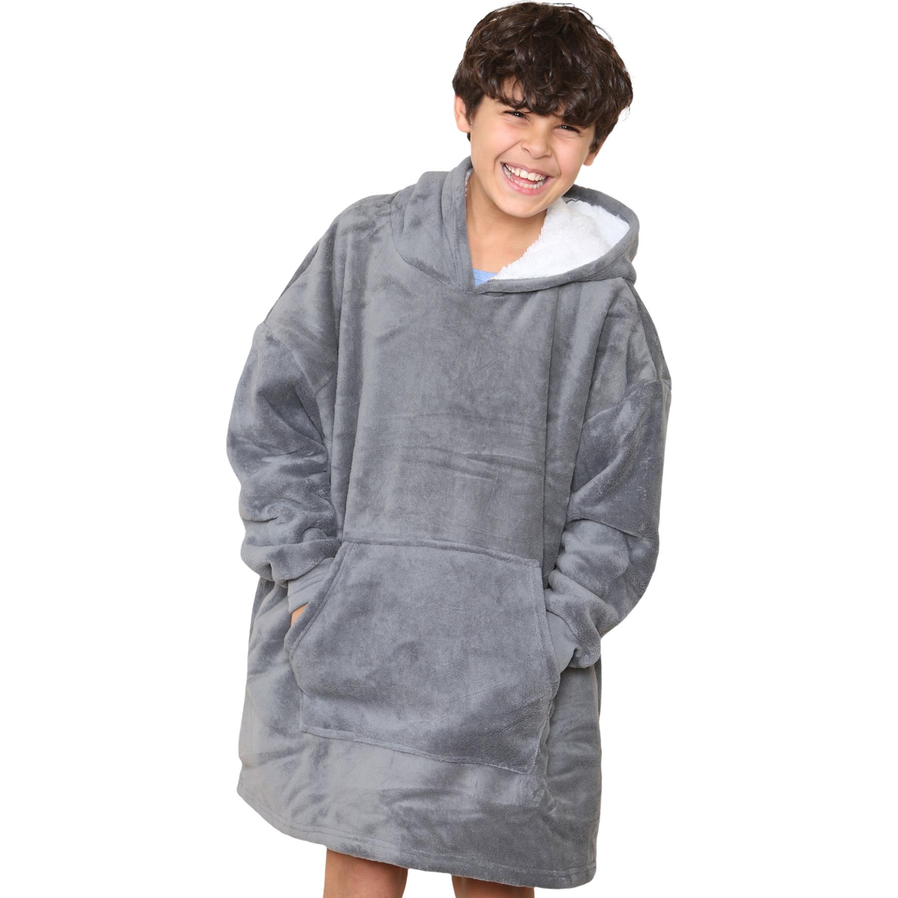 Kinder Mädchen Jungen Ultra Soft Oversized Hoodie Kuschel Plüsch Sherpa Fleece Futter - Bild 14 von 63