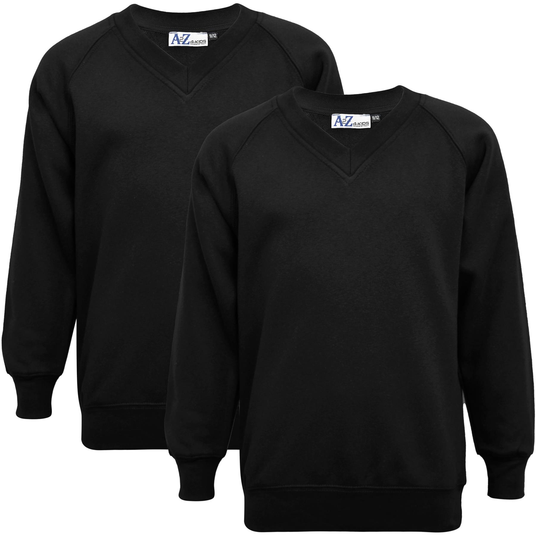 Girls Boys Scouts School Uniform 2 Pack V Neck Jumper Long Sleeves Sweatshirt