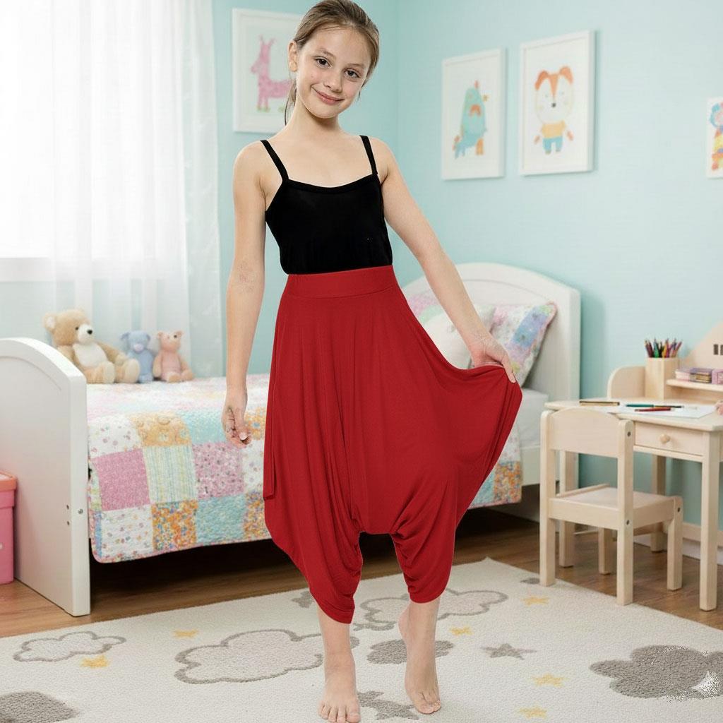Kids Baggy Harem Trousers Ali Baba Style Tie Dye Yoga Casual Girls 5-13 Years - Produktbild 1