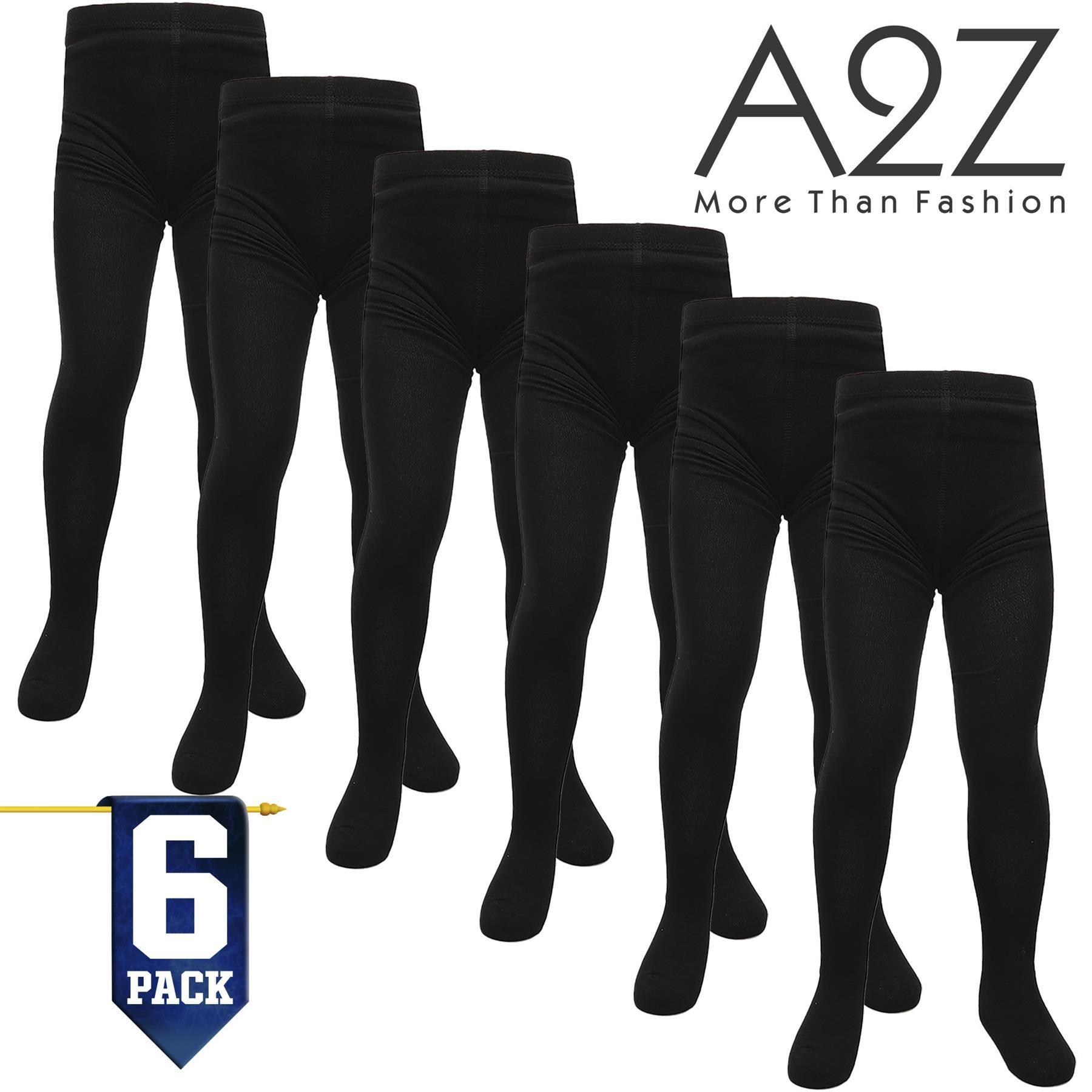 Kids Girls Fleece Lined Thermal Tights Pack Of 3 Cosy Winter Stretchy Tights - Picture 8 of 9