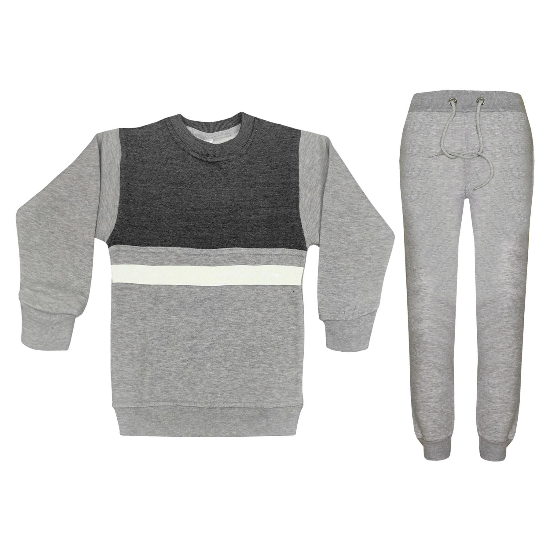 Kids Boys Girls Tracksuit Contrast Panel Top & Bottom Jogging Suits Sportswears - Picture 11 of 19
