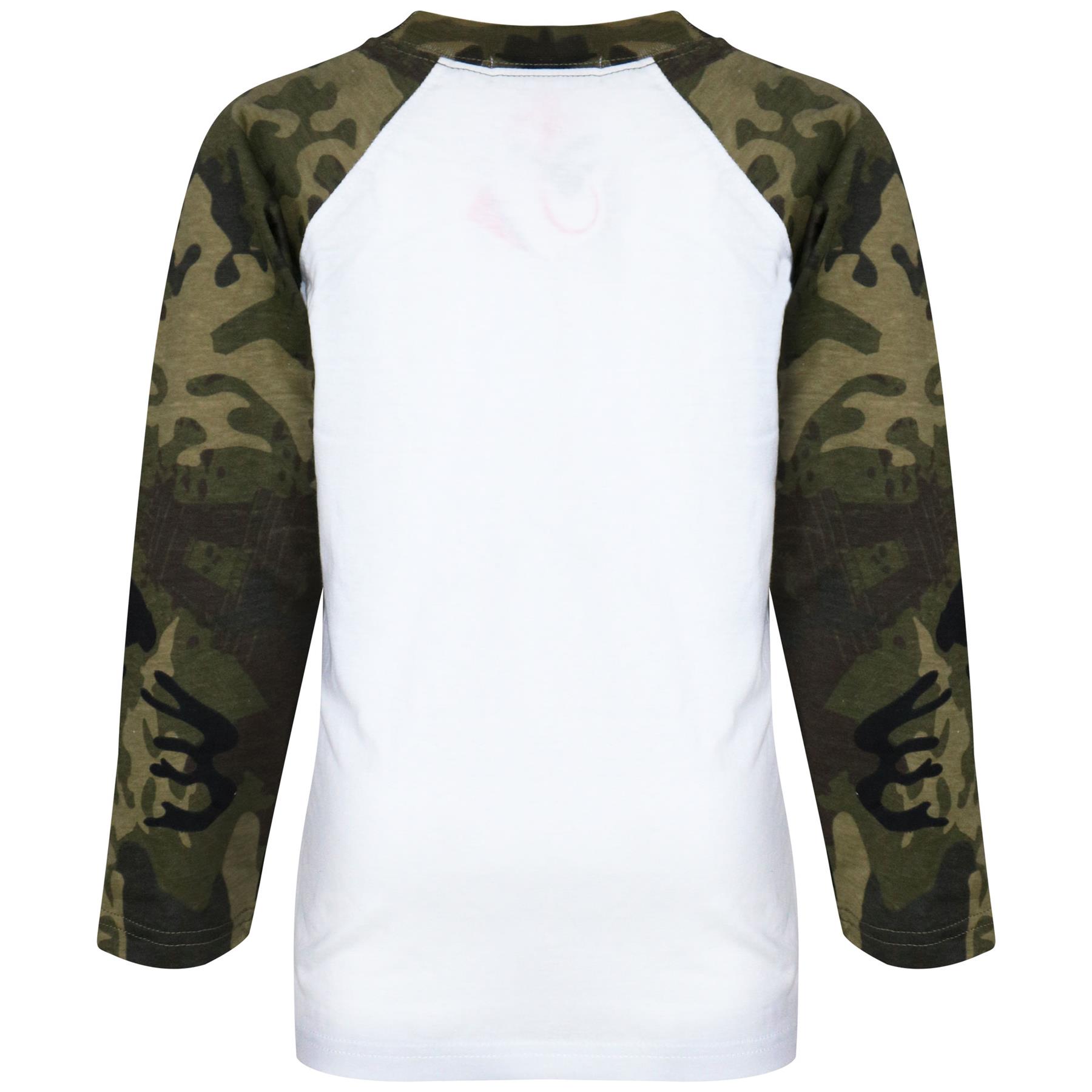 Kids Boys Girls T Shirts Plain Baseball Long Raglan Sleeves Sports Tees 2-13 Yrs - Picture 24 of 40