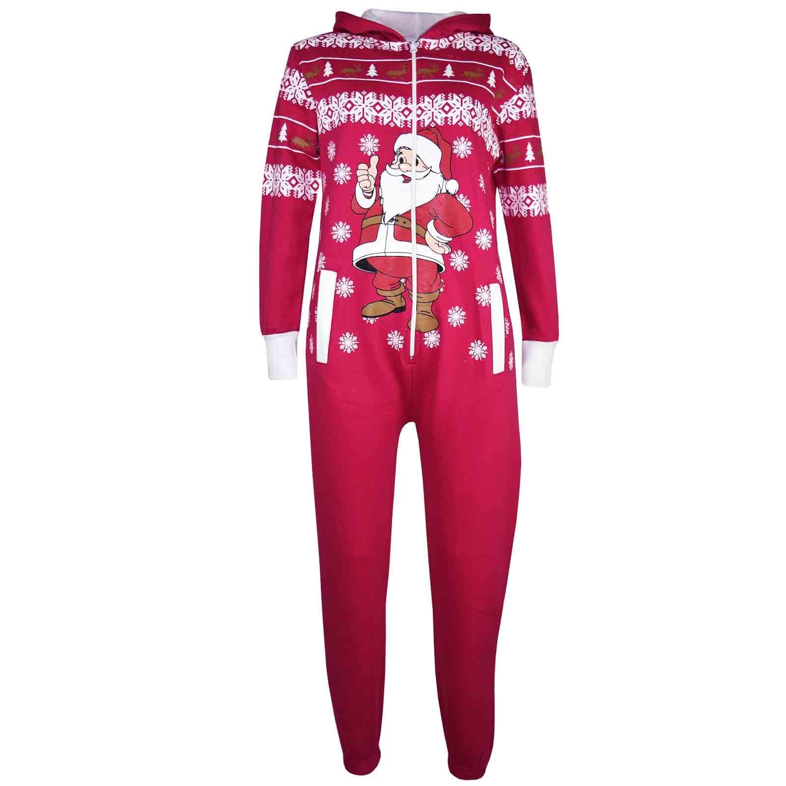 Kids Girls Boys Novelty Christmas Santa Fleece A2Z Onesie One Piece Jumpsuit - Picture 5 of 10