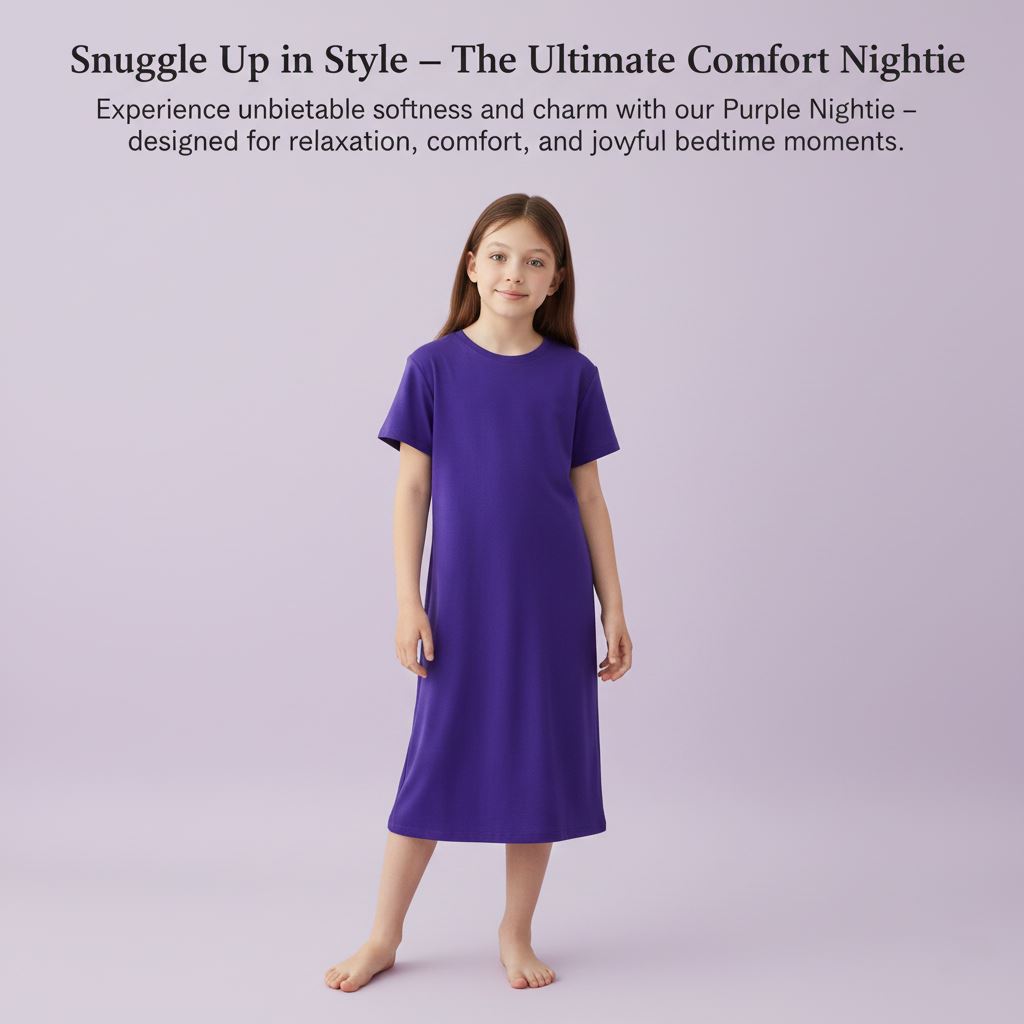 Kids Girls Night Dress Nightgown Sleepwear Nightie Short Sleeve Nightwear Nighty - Produktbild 1
