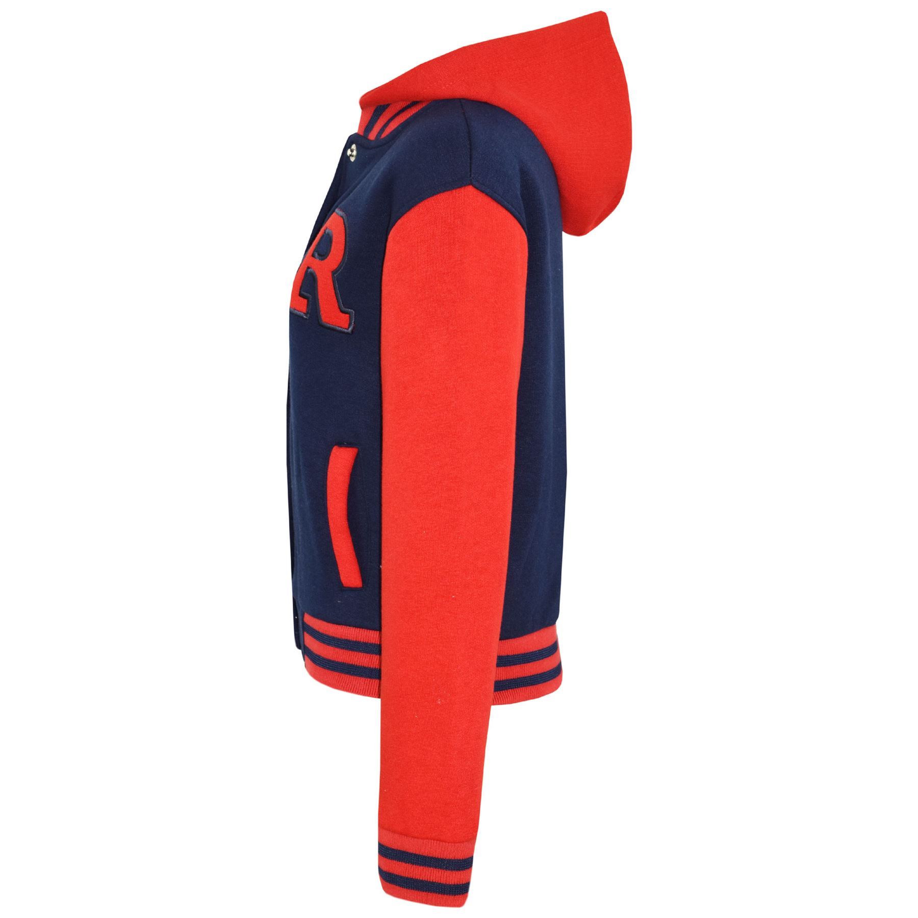 Kids B.B Hooded NYC FOX Jacket Long Sleeve Baseball Coat Girls Boys Age 1-13 Yrs - Picture 75 of 104