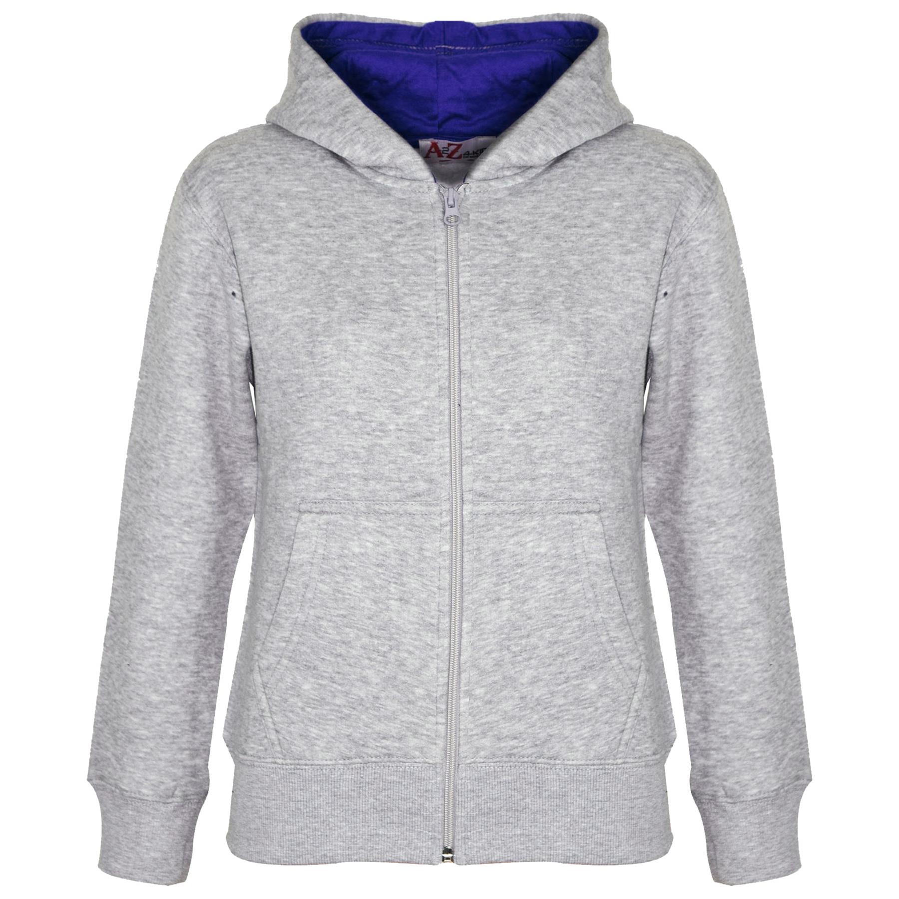 Kids Unisex Plain Tracksuit Contrast Hoodie with Joggers Sports Activewear Set - Picture 60 of 116