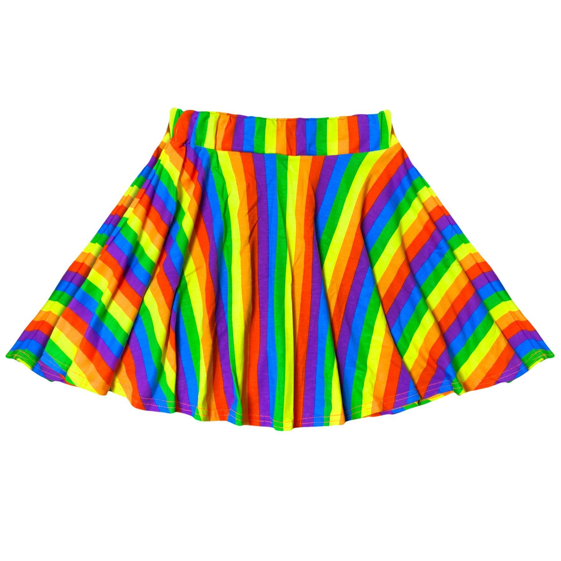 Girls Rainbow Clothing Crop Tops Skirts Dresses Jumpsuits Leggings Party Wear - Picture 8 of 8