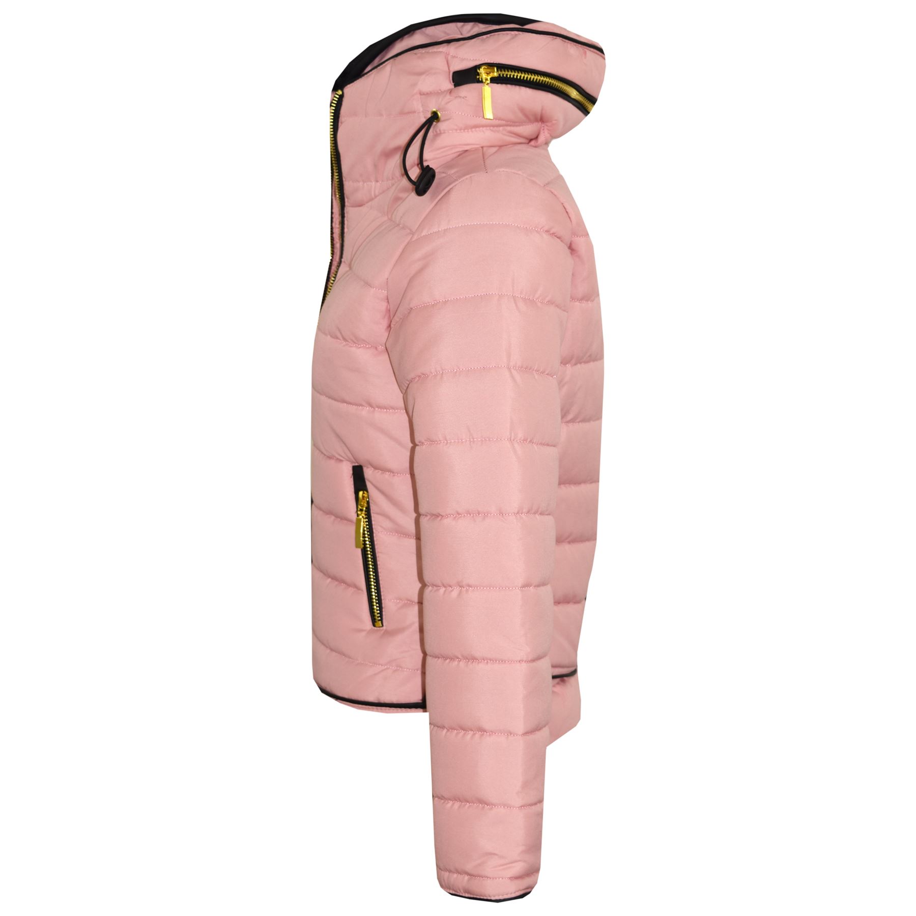 Girls Jacket Kids Quilted Padded Puffer Bubble Fur Collar Warm Thick Coats 3-13 - Picture 7 of 8