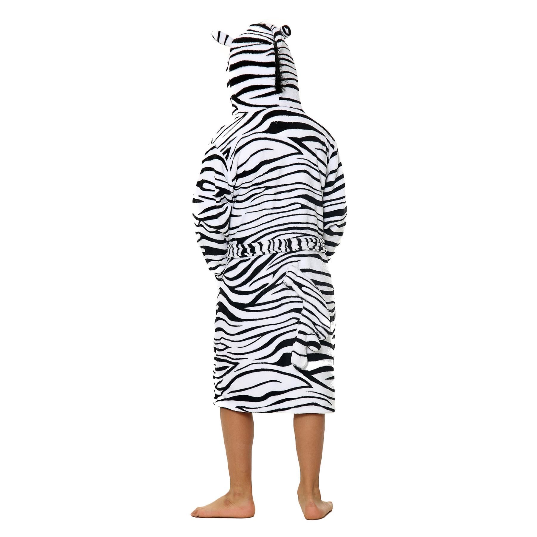 A2Z 4 Kids Super Soft 3D Animal Detail Dressing Gown Nightwear Hooded Robe 2-1 - Picture 153 of 154
