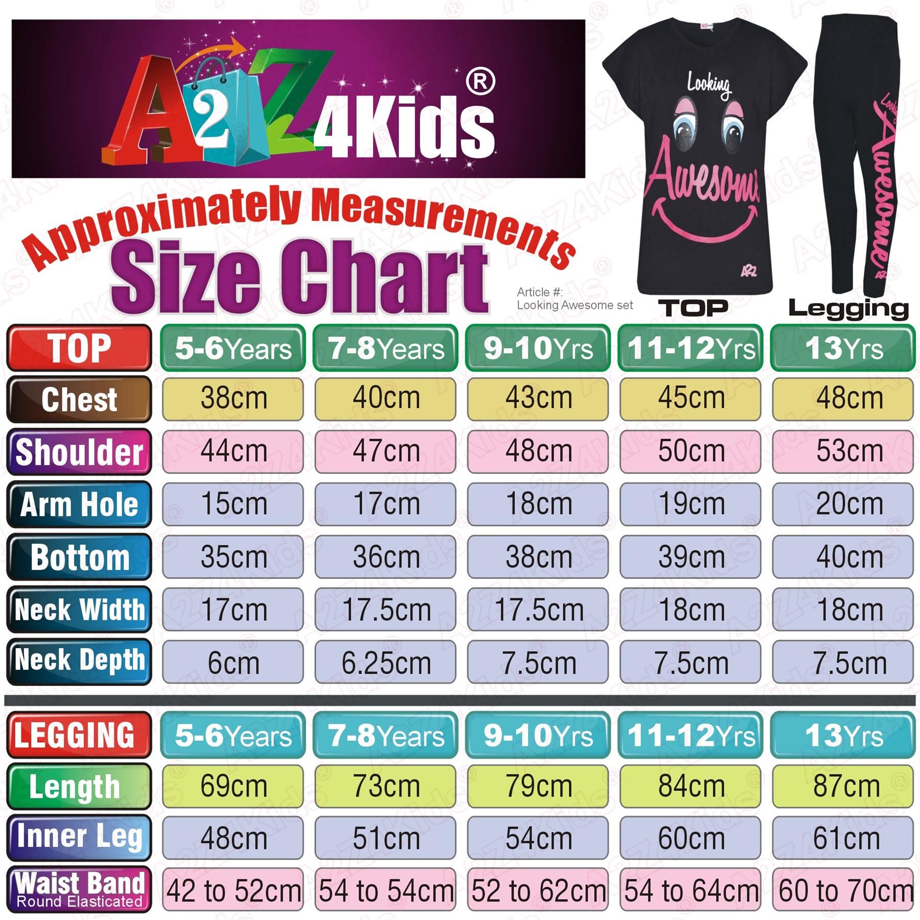 Girls Top Kids Designer's Looking Awesome Print T Shirt & Legging Set 5-13 Years - Picture 11 of 50