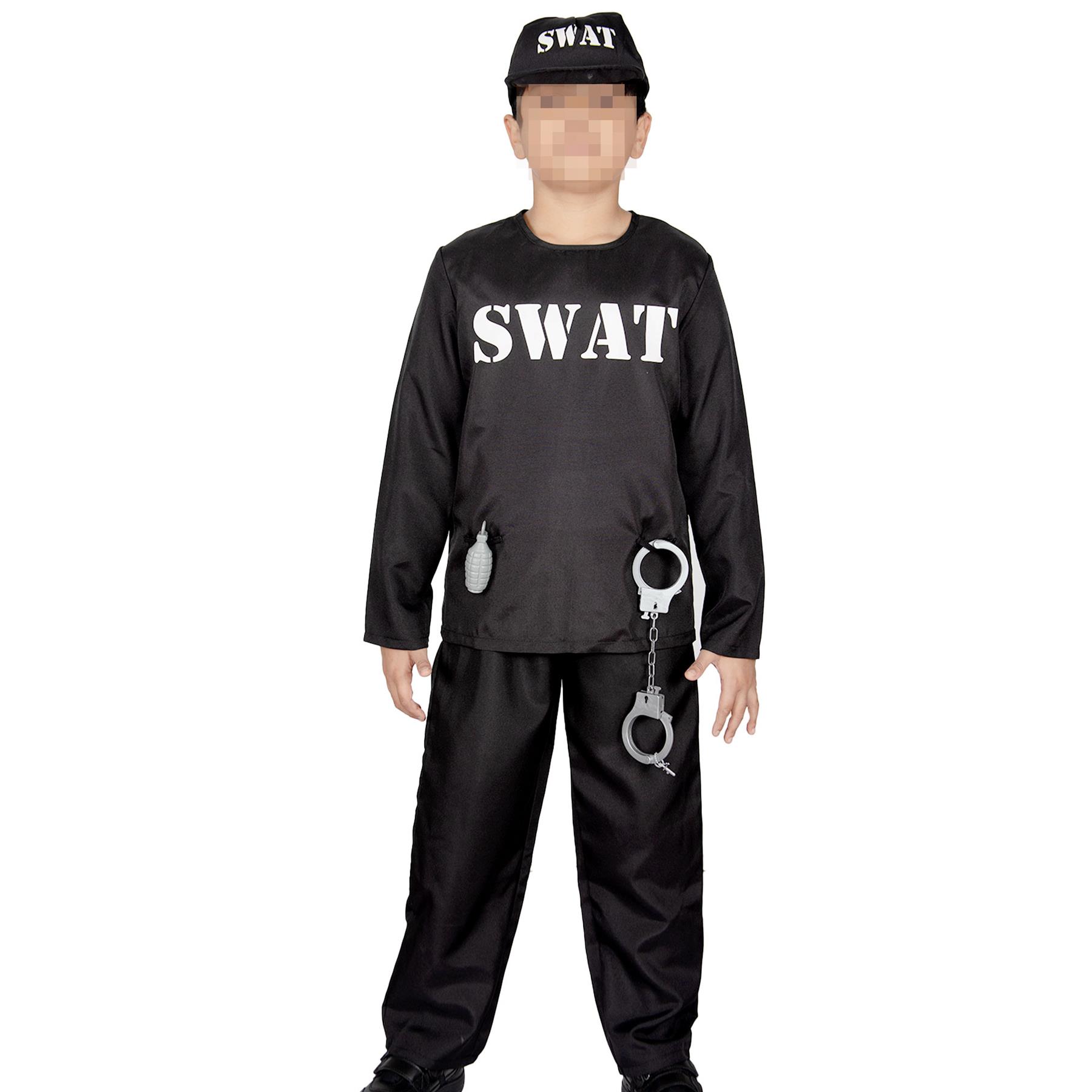 Disfraz SWAT para niños America S.W.A.T Juego de rol Halloween Policía Uniforme Conjunto Kit - Imagen 2 de 5