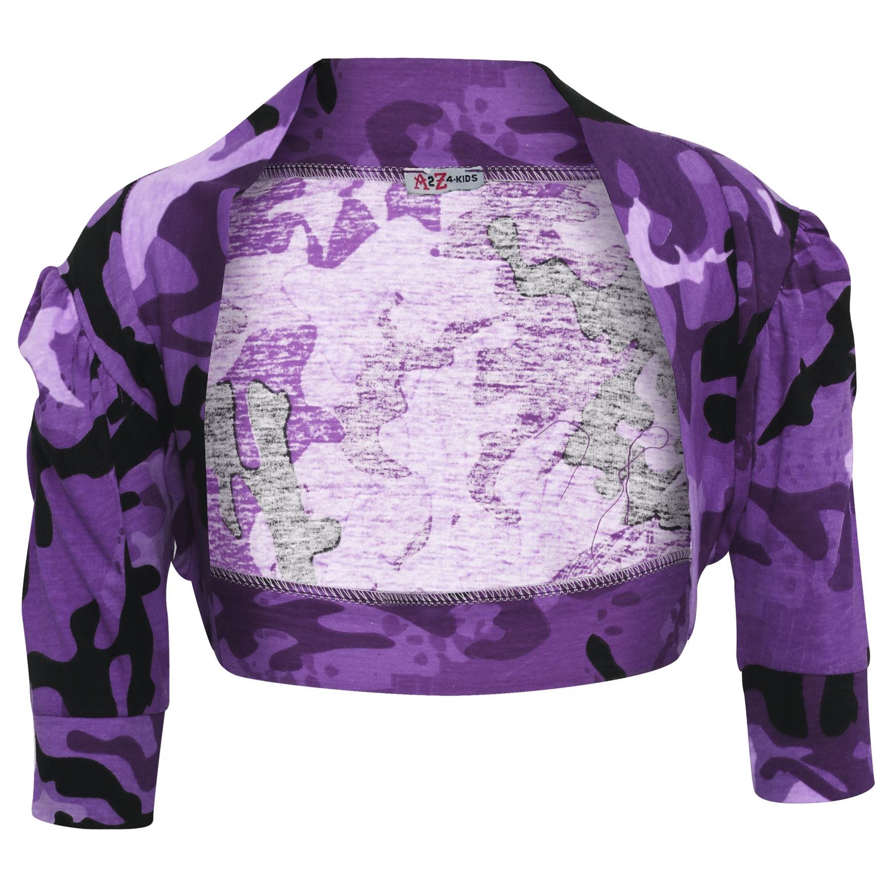 New Kids Girls Ruched Sleeve Stylish Shrug Bolero Cropped Cardigan 2-13 Years - Picture 23 of 51