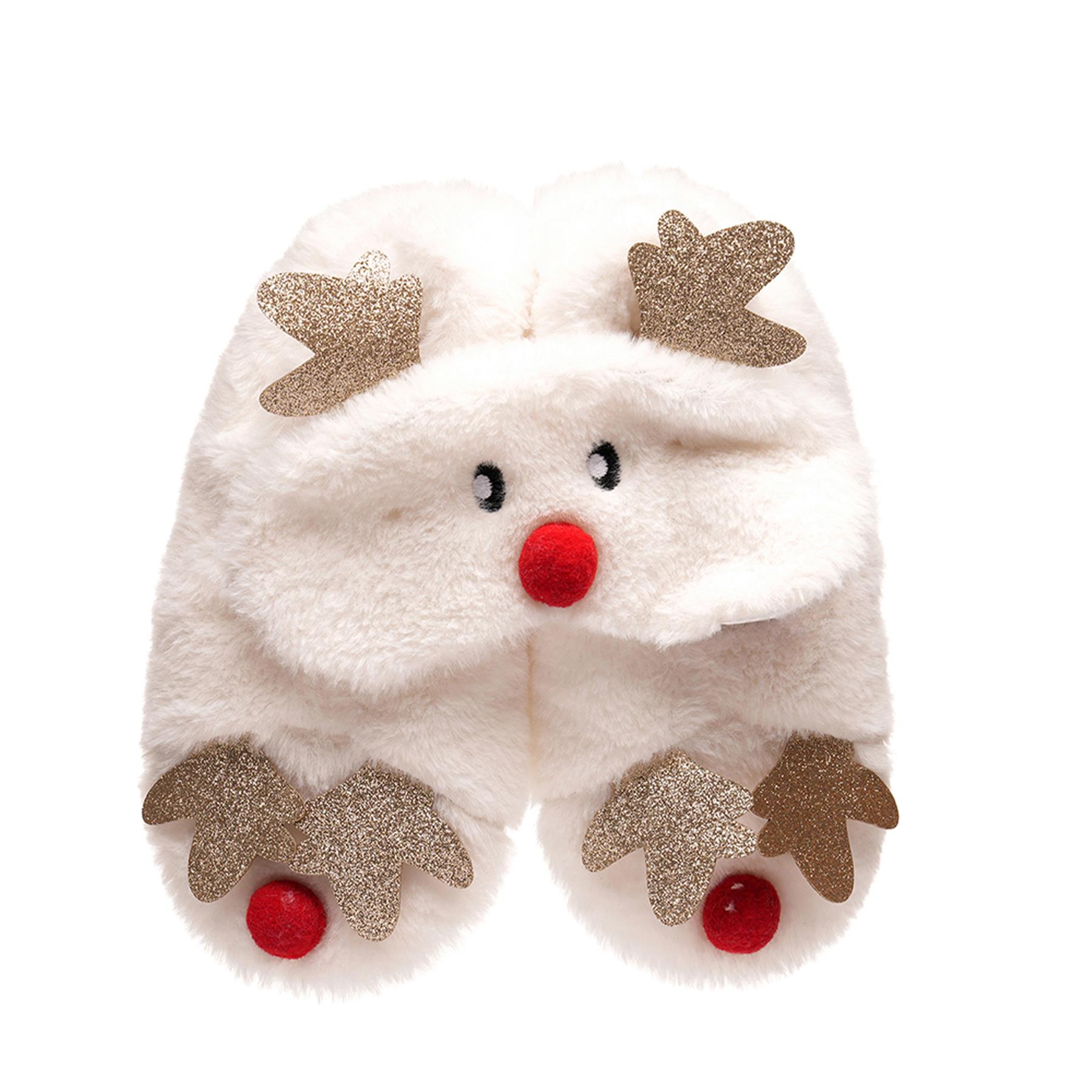 A2Z Ladies Slipper Socks Xmas Faux Fur 3D Sleep Eye Mask Set Sherpa Lined socks