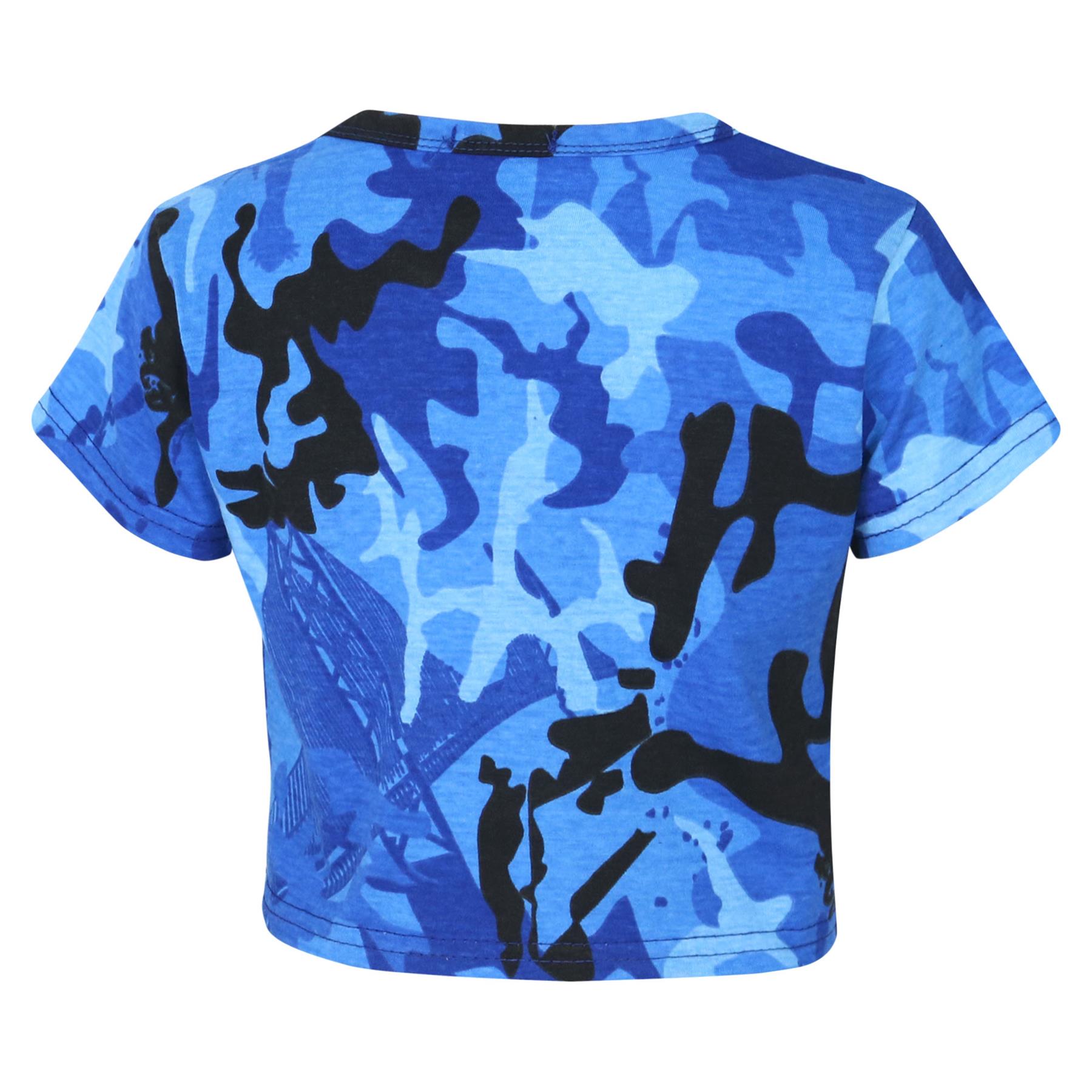 A2Z Kids Camo Crop Top & Skater Skirt Set Summer Wear Girls Boys Age 5-13 Years - Picture 15 of 33