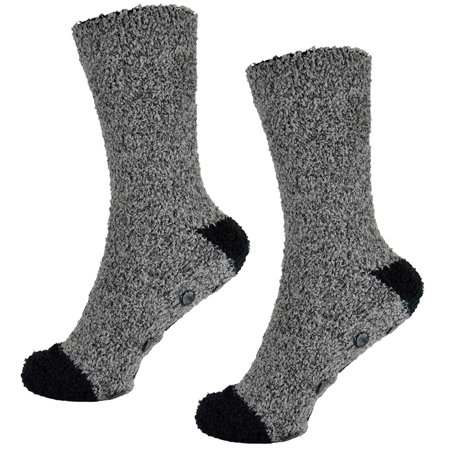 A2Z Mens 2 Pack Slipper Sock With Gripper Durable Thick Socks UK Shoe Size 7-11 - Picture 3 of 9
