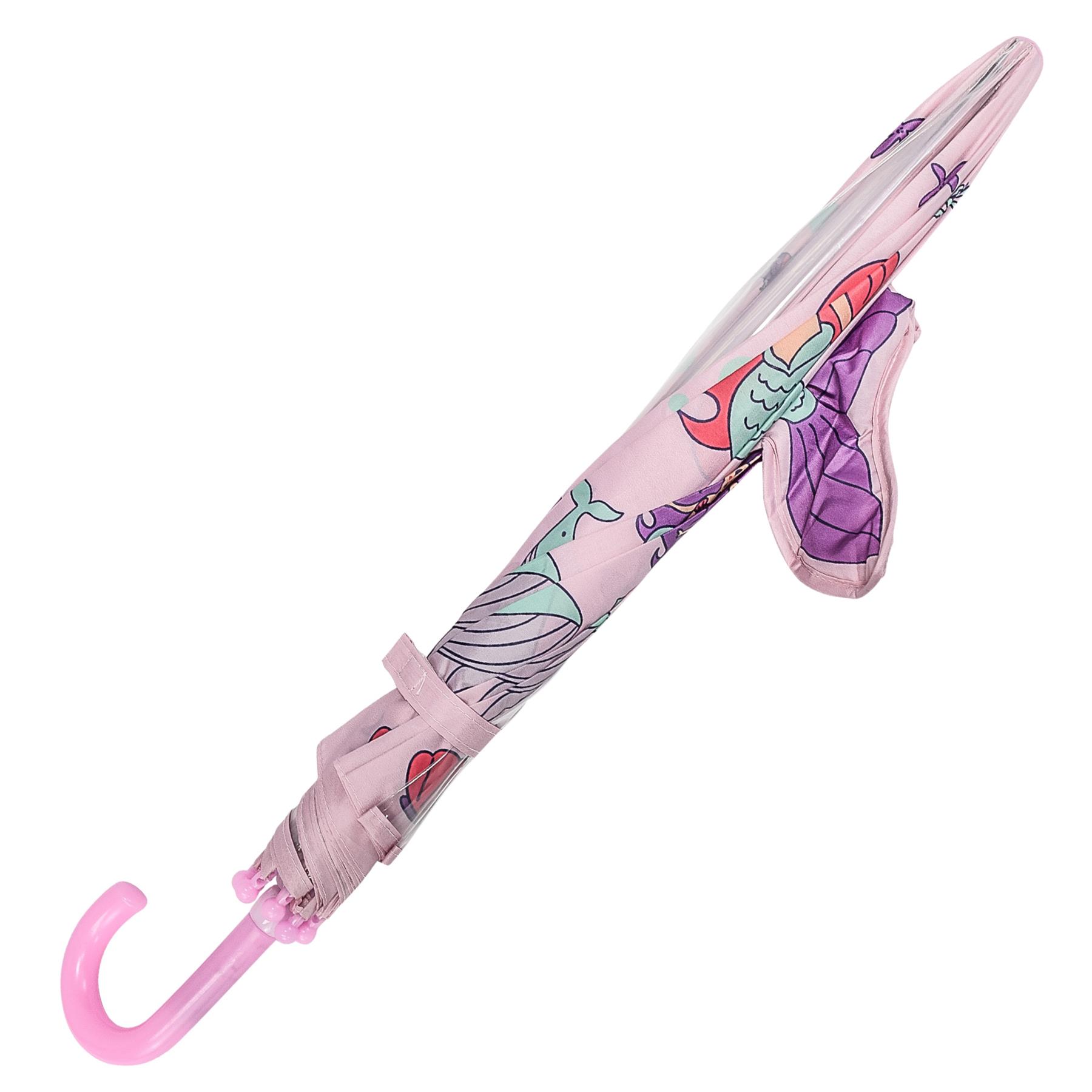 A2Z 4 Kids Girls Stick Umbrella Walking Umbrellas Waterproof Mermaid Brolly 71cm - Picture 7 of 8