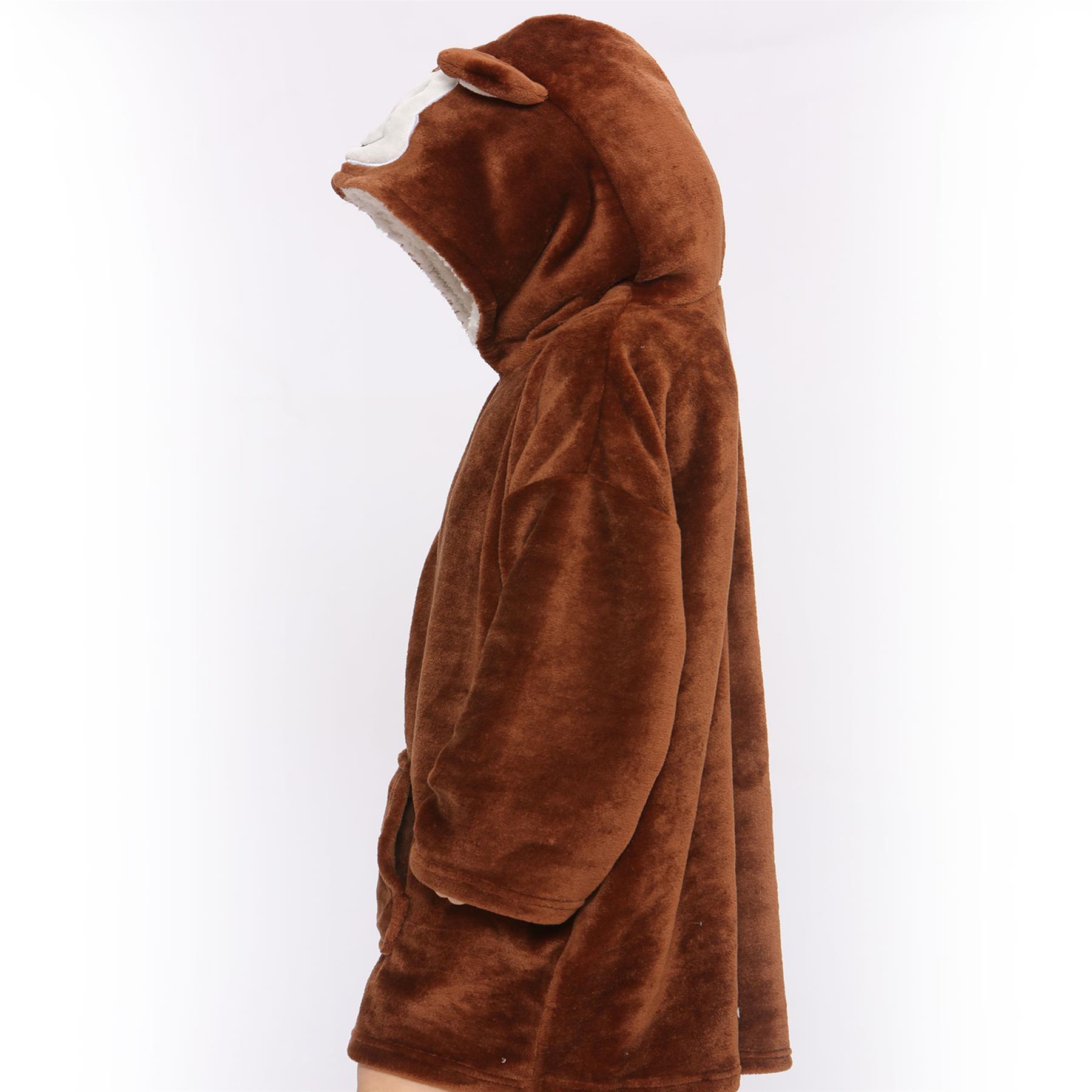 Unisex Hombres Damas Sudadera con Capucha de Gran Tamaño Animal Acurrucarse Manta Súper Suave Cálida Vellón - Imagen 64 de 104