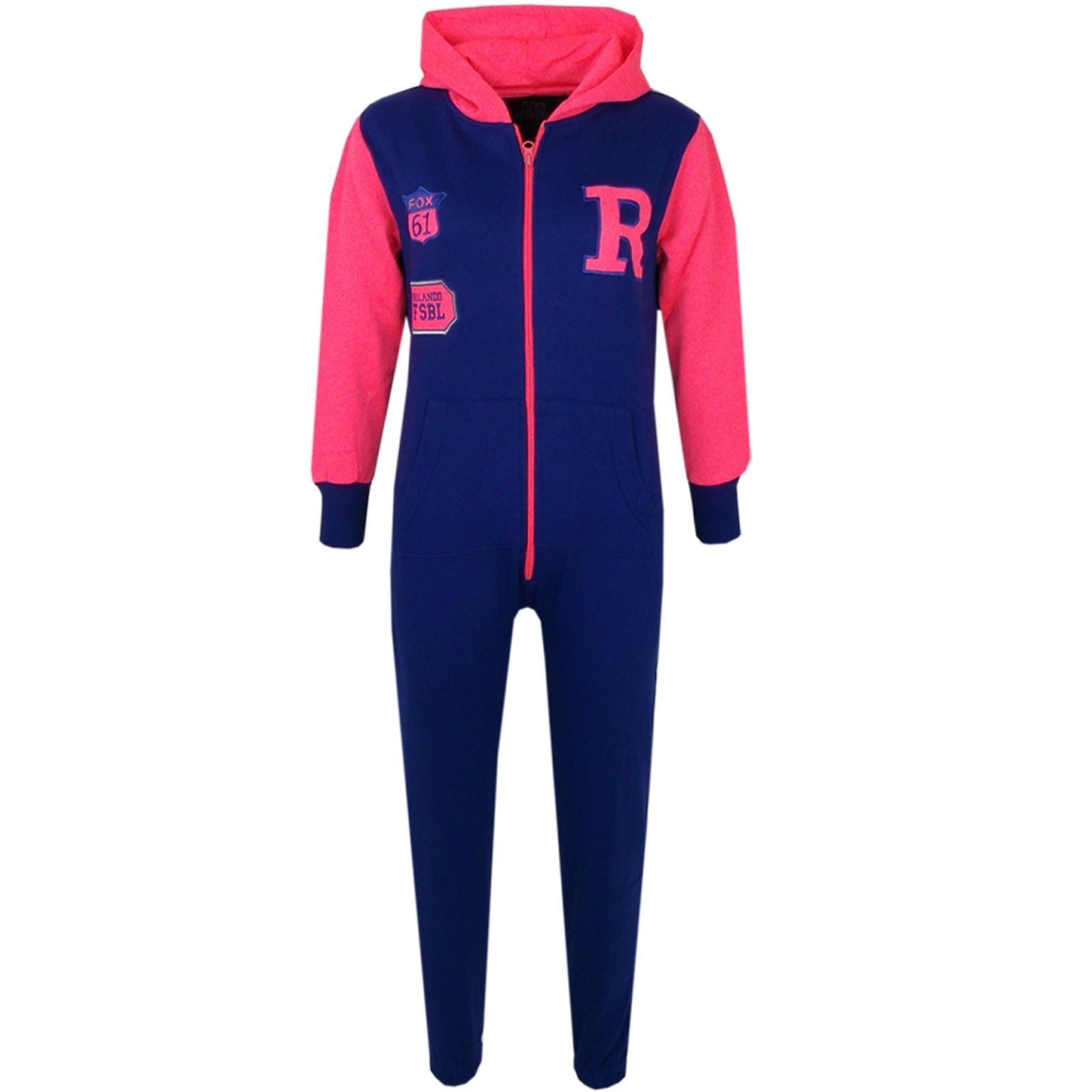 Kids Girls Boys R Baseball Varsity Hooded A2Z Onesie One Piece 7-13 Years - Picture 12 of 13
